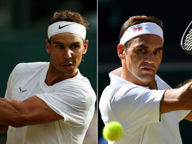 Spain's Rafael Nadal  and Switzerland's Roger Federer