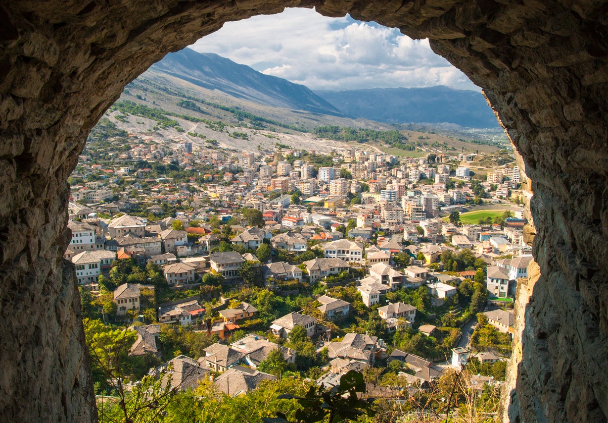 Looking out over the Old Town from the castle, Gjirokaster is a mountainous marvel