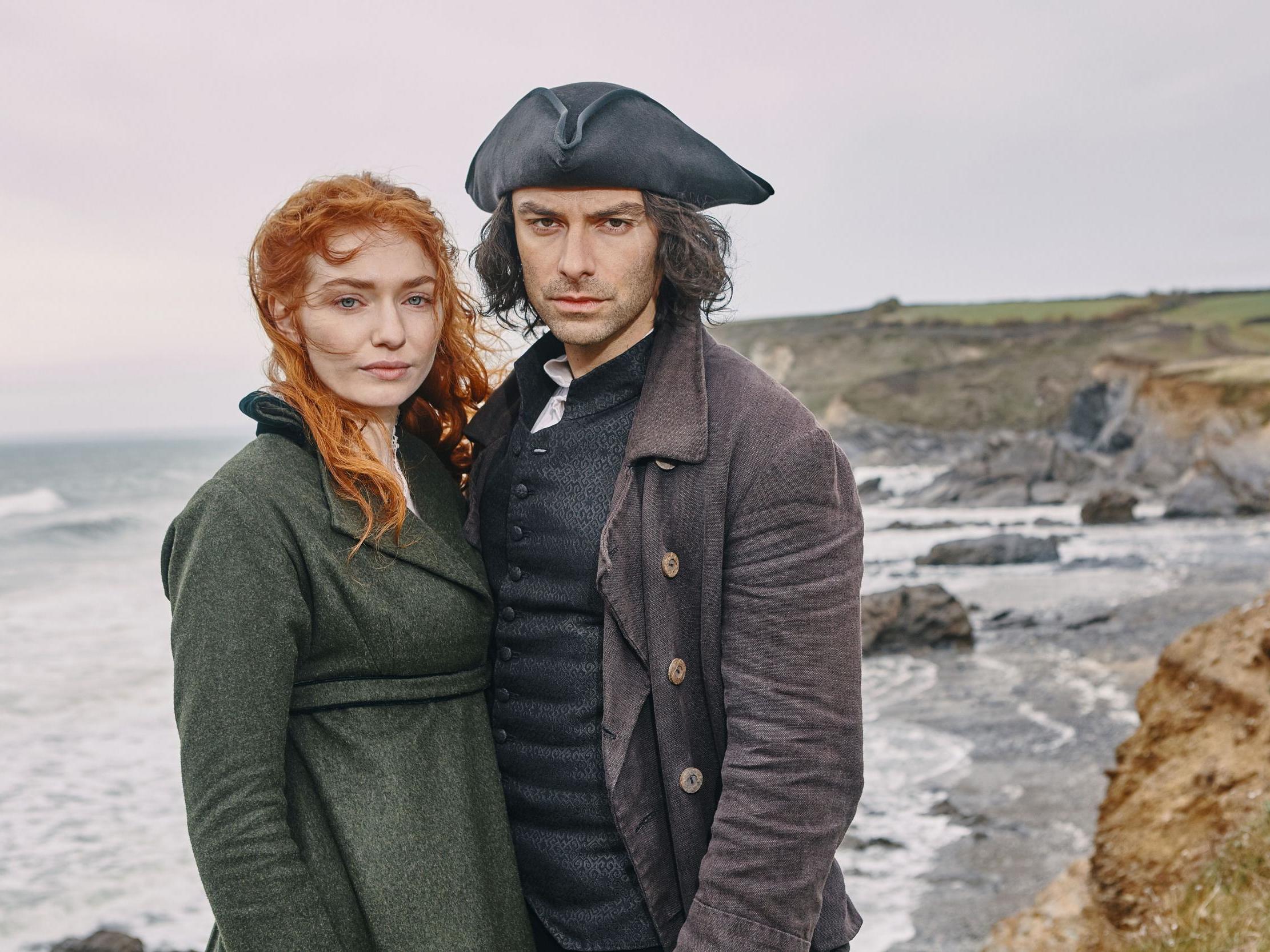 Eleanor Tomlinson and Aidan Turner in 'Poldark'