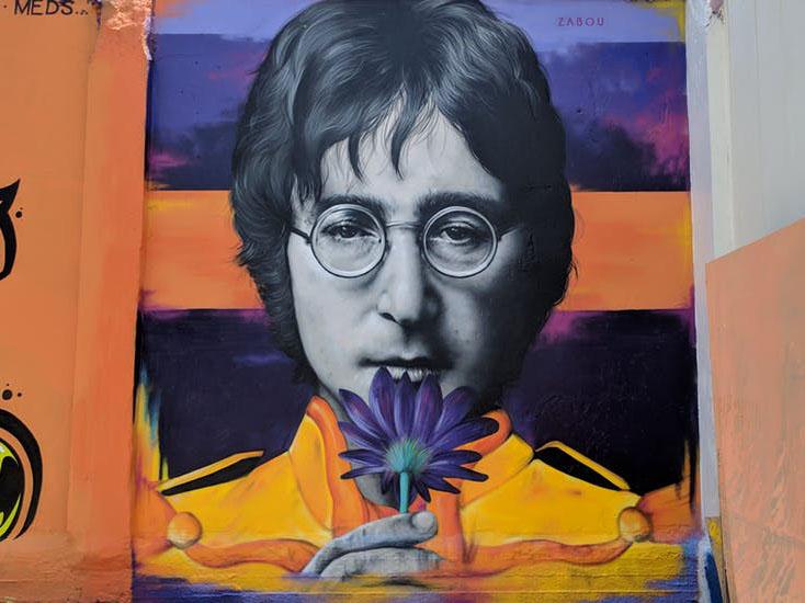 A mural of John Lennon in Cyprus