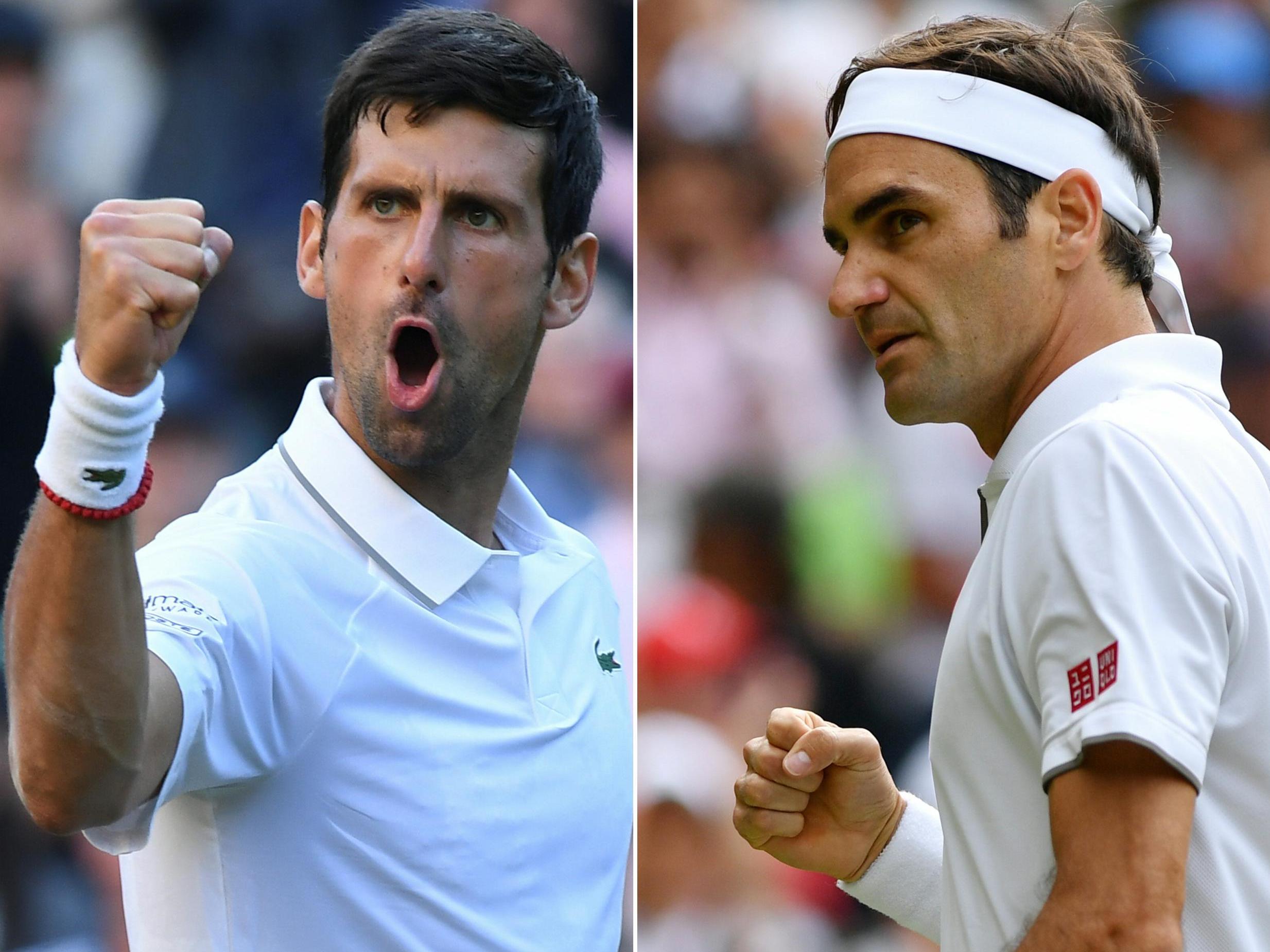 The Wimbledon men’s final pits Roger Federer against Novak Djokovic