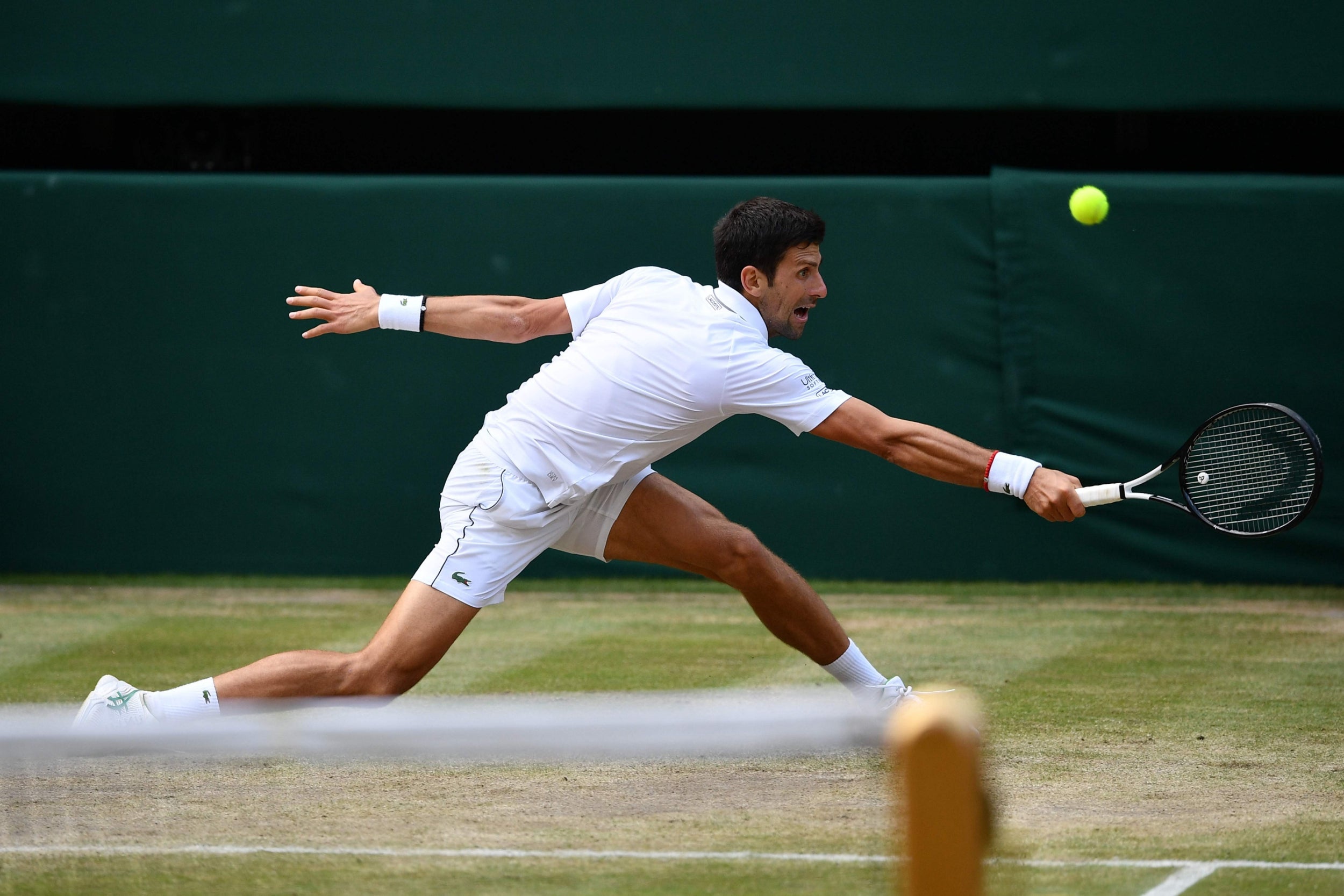 The Serb was forced into a defensive game by Federer at times