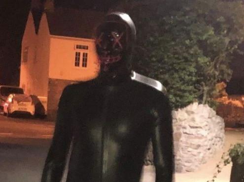 Police received reports of a man wearing a latex black suit