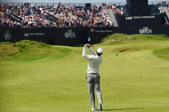 Tiger Woods during a practice round at Portrush