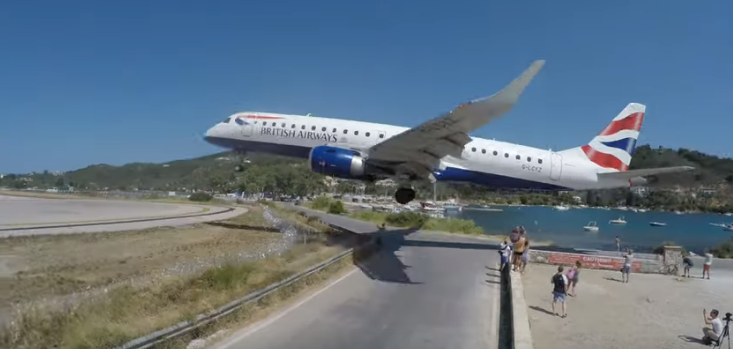 Skiathos airport is a popular tourist landmark thanks to its close landings