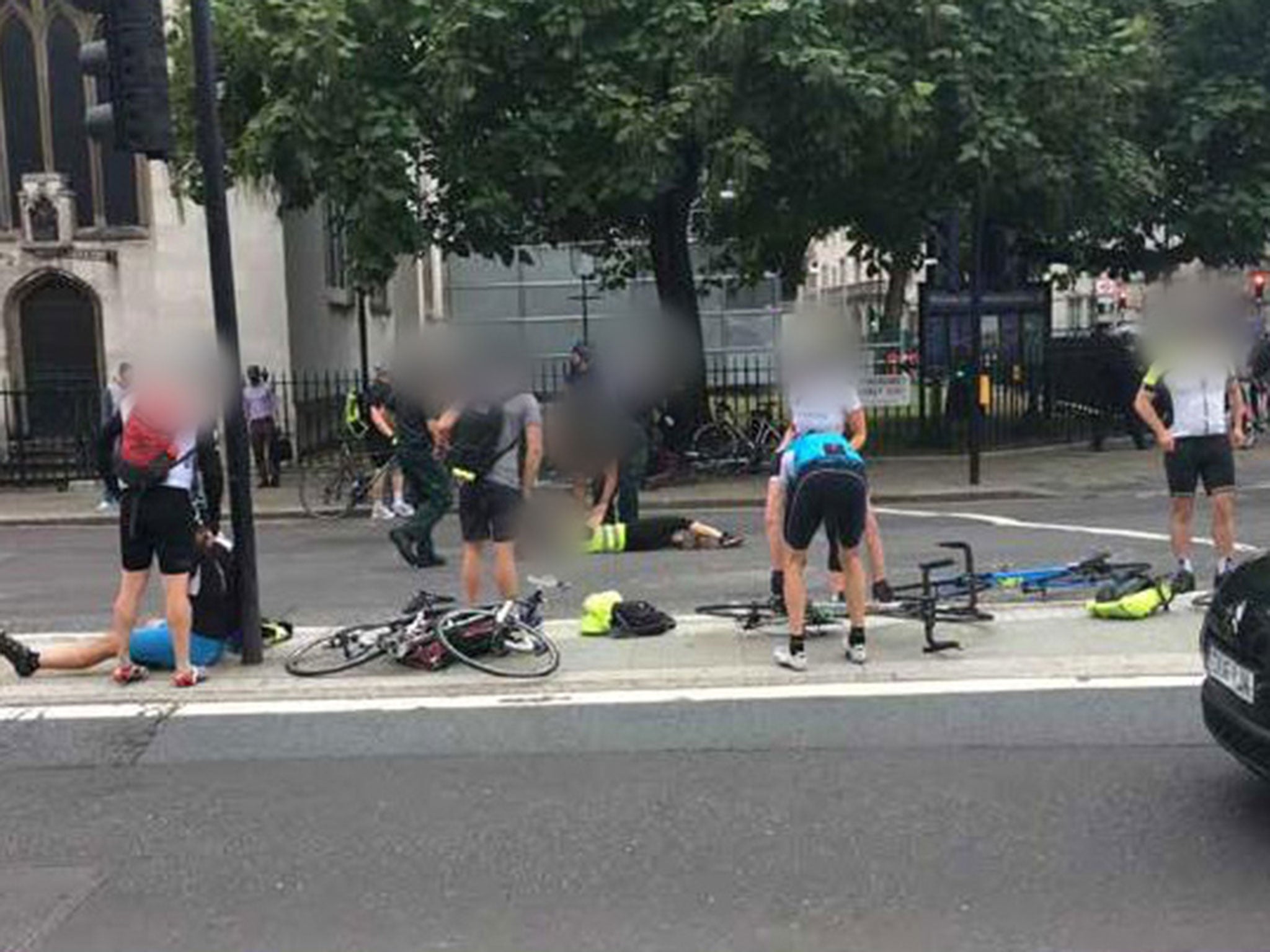 The aftermath of a car ramming by Salih Khater outside the Houses of Parliament on 14 August 2018