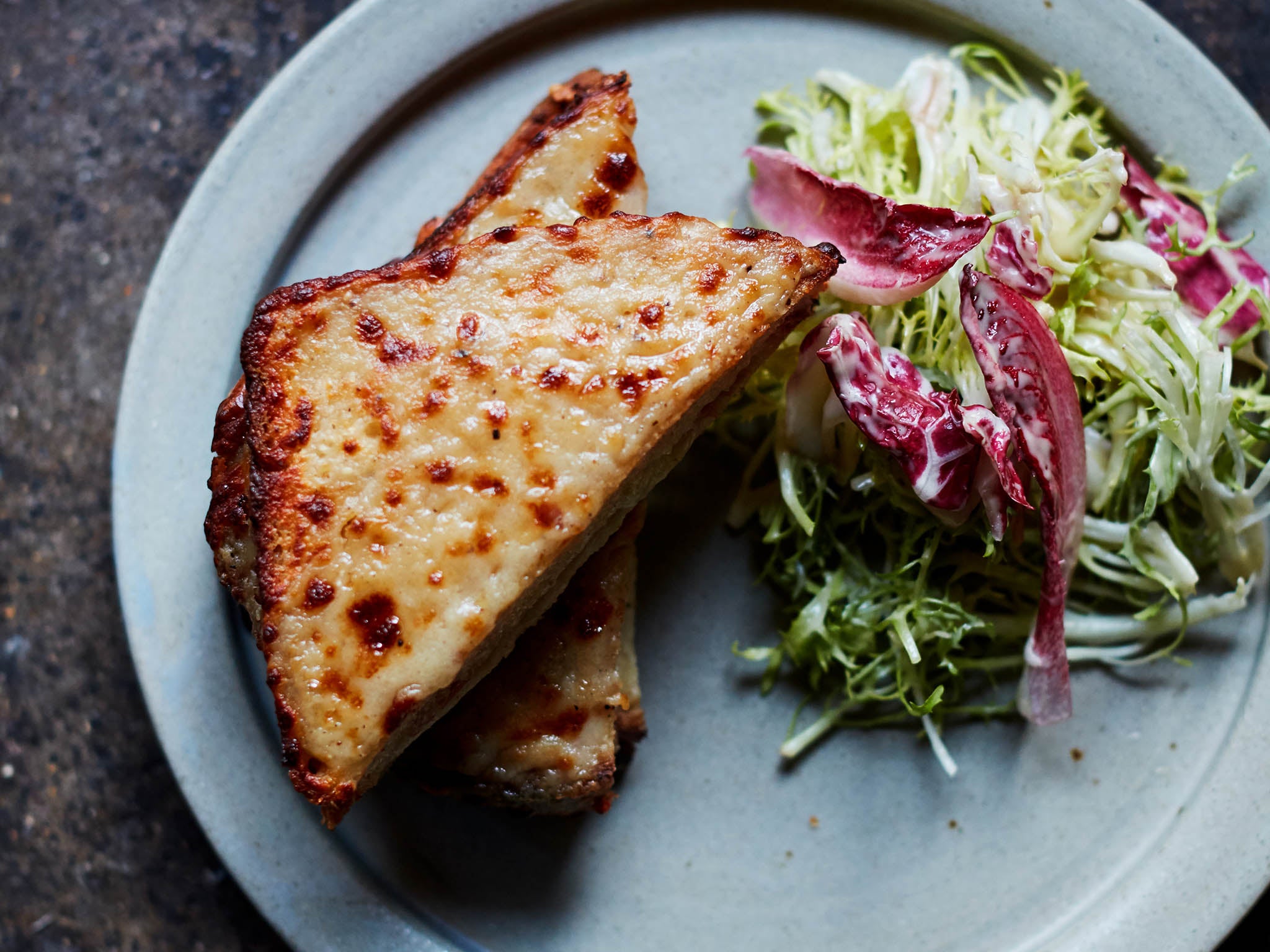 The croque monsieur had a generous layer of bechamel