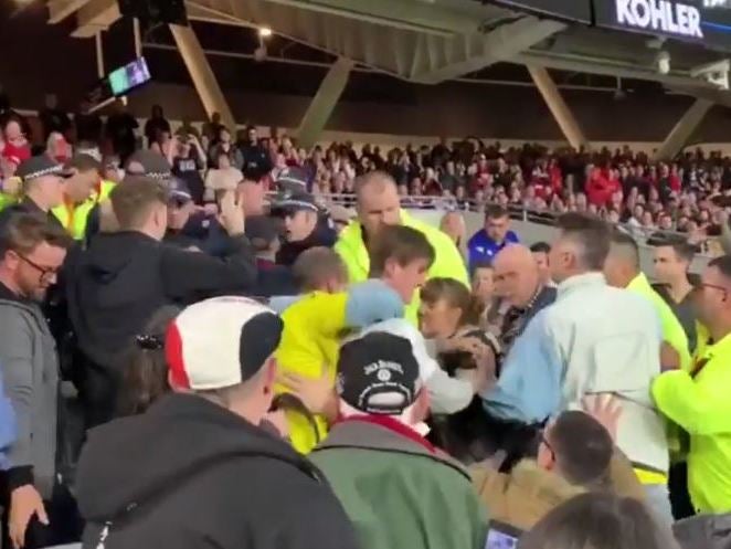 Supporters clashed in the stands