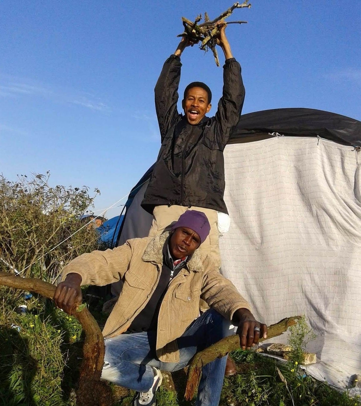 Atif in the Calais Jungle four years ago (Photos Atif al-Sharif)