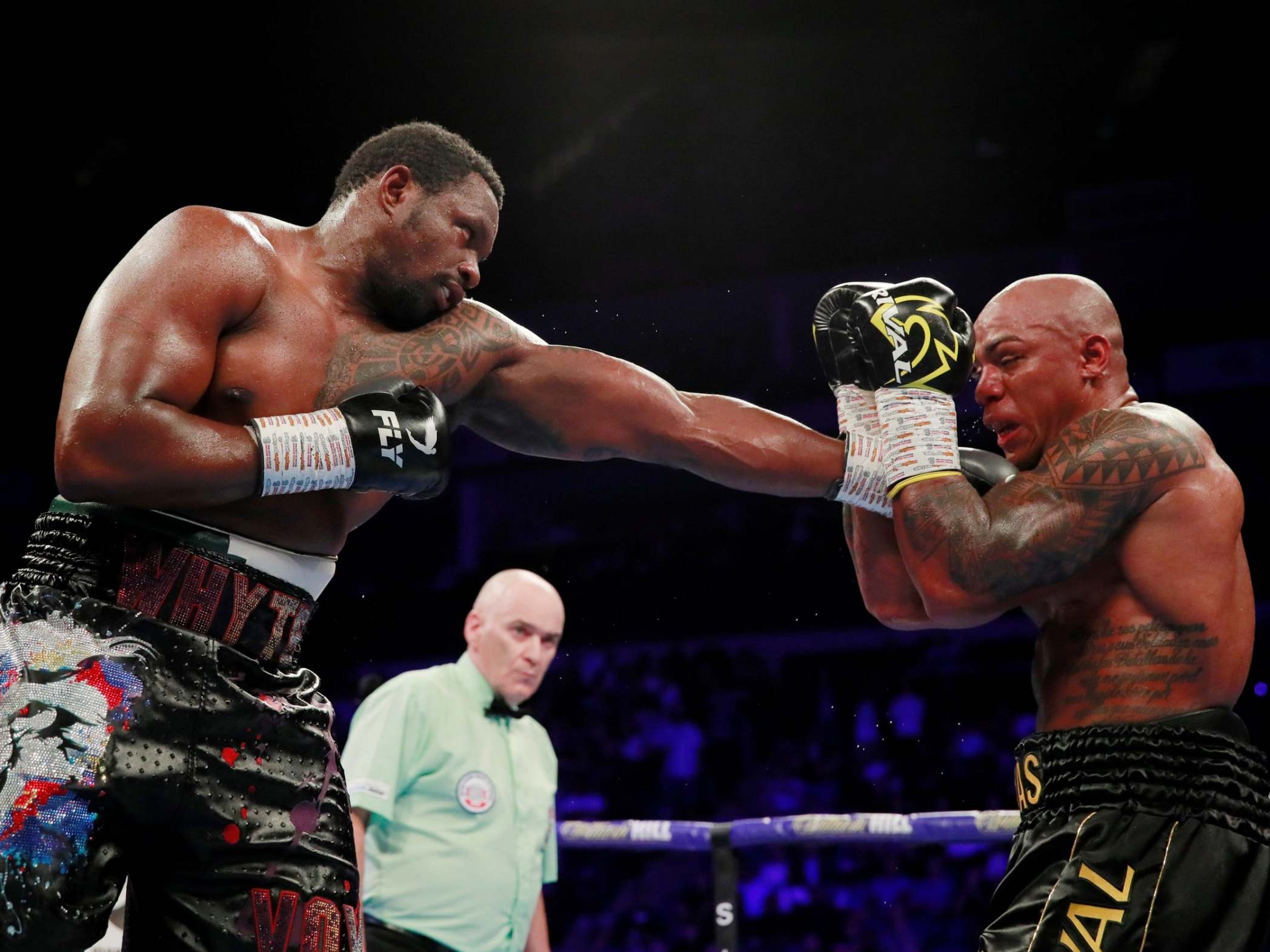 Whyte and Rivas trade shots