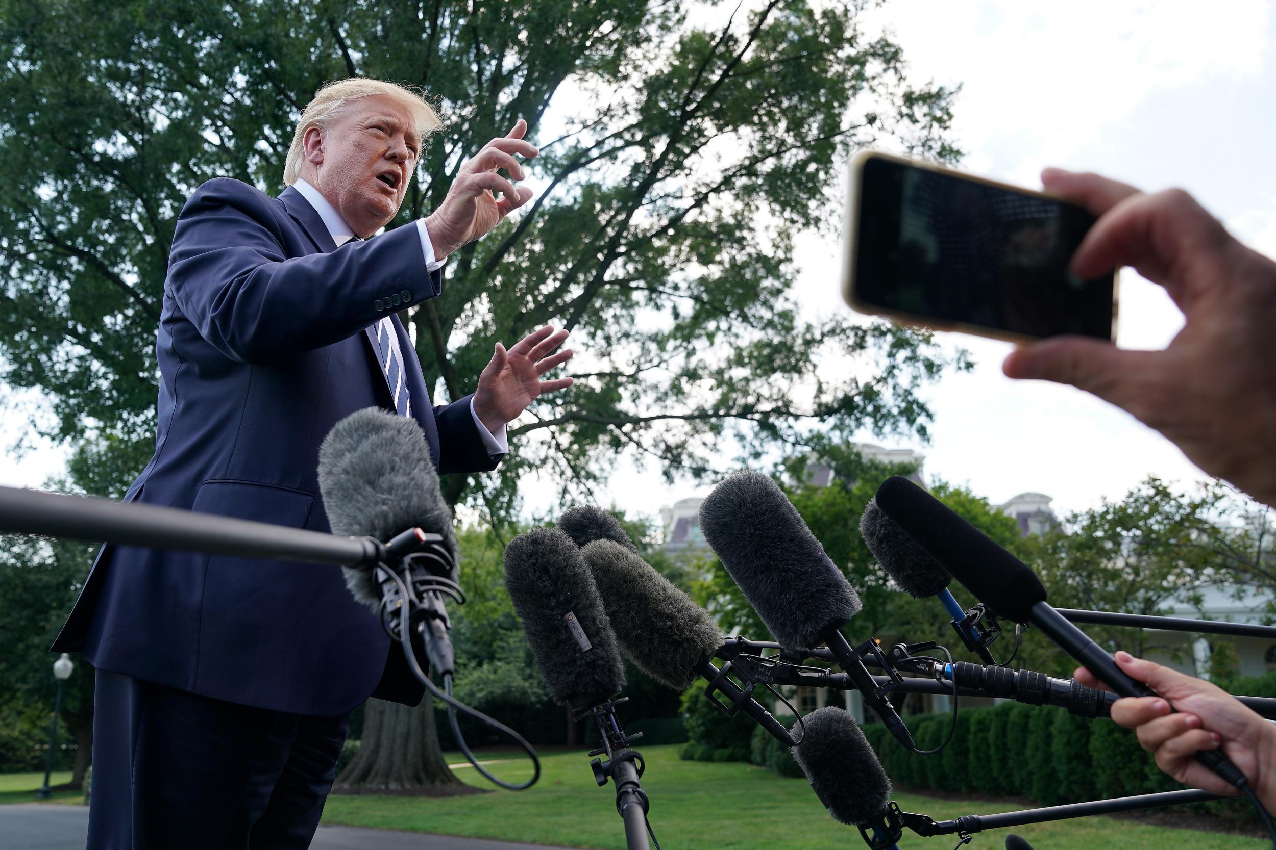 Mr Trump sparked a storm after tweeting that four BAME Democratic congresswomen should “go back” to their countries, despite the fact they are all US citizens (Image: Chip Somodevilla/Getty Images)