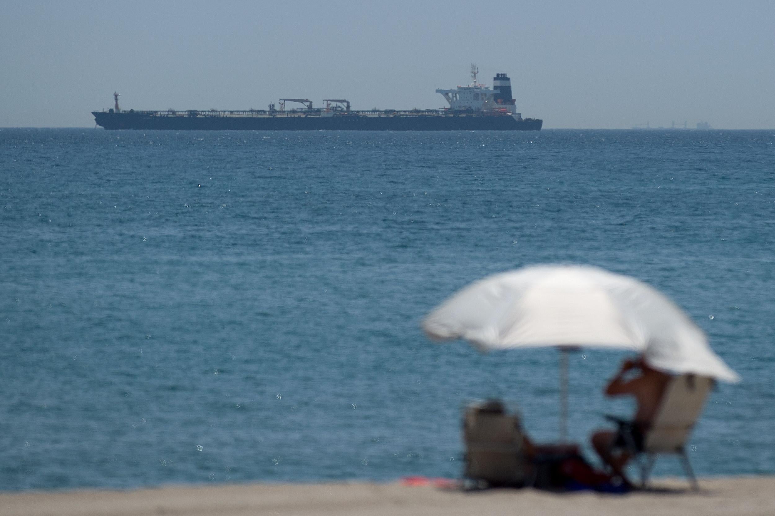 The Grace 1 after it was detained off the coast of Gibraltar this month (AFP/Getty)