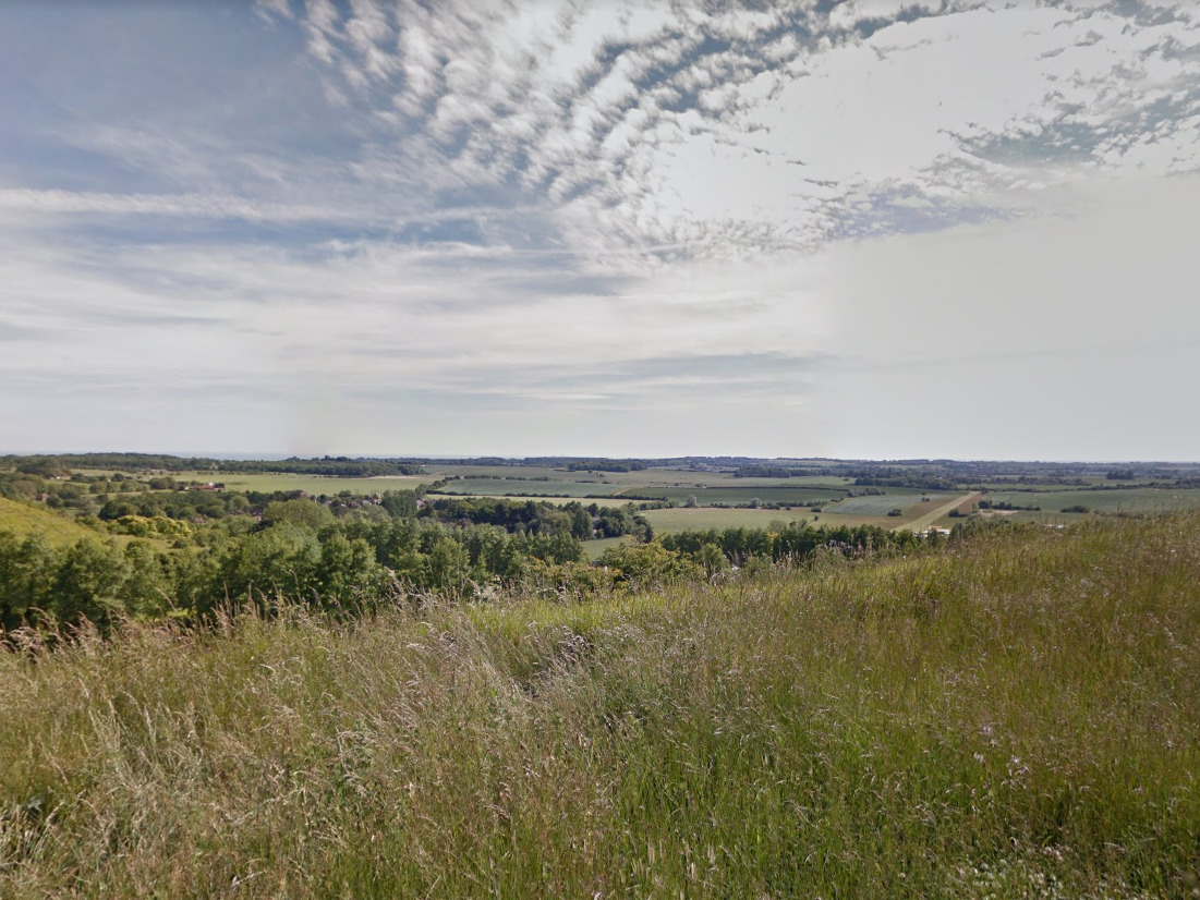 Postling, near Hythe, Kent, close to the area where the plane came down