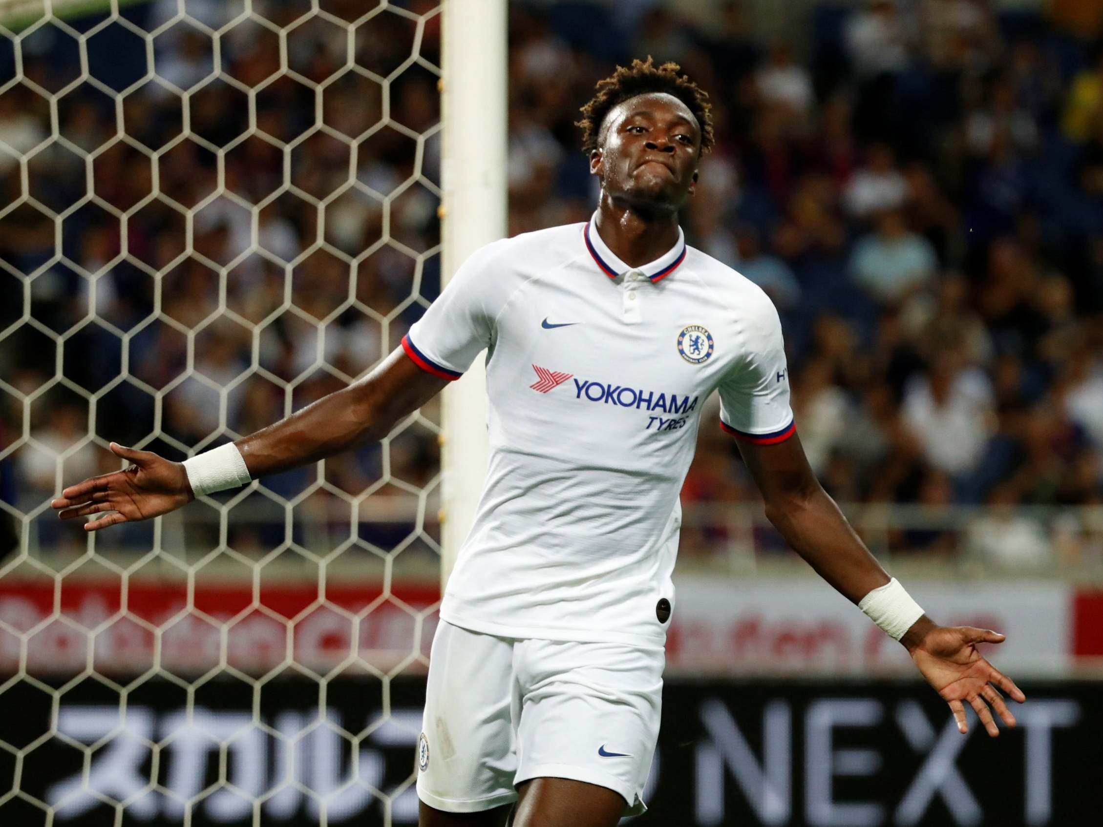 Chelsea's Tammy Abraham celebrates scoring their first goal