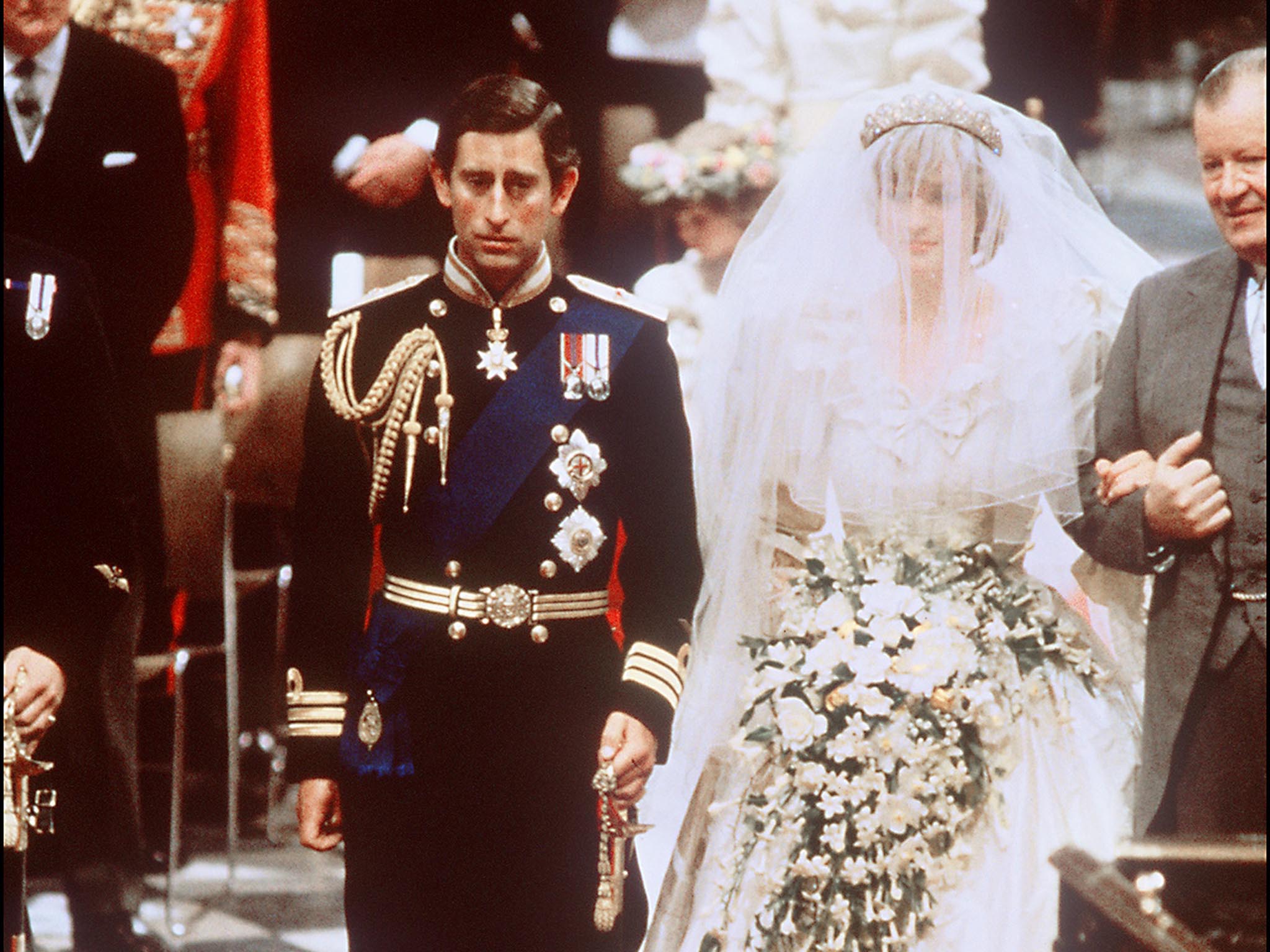 Princess Diana and Prince Charles on their wedding day in 1981