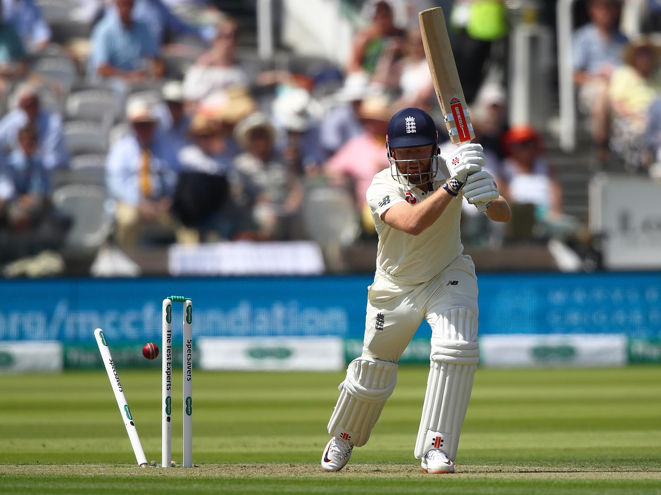 Jonny Bairstow is bowled out by Tim Murtagh