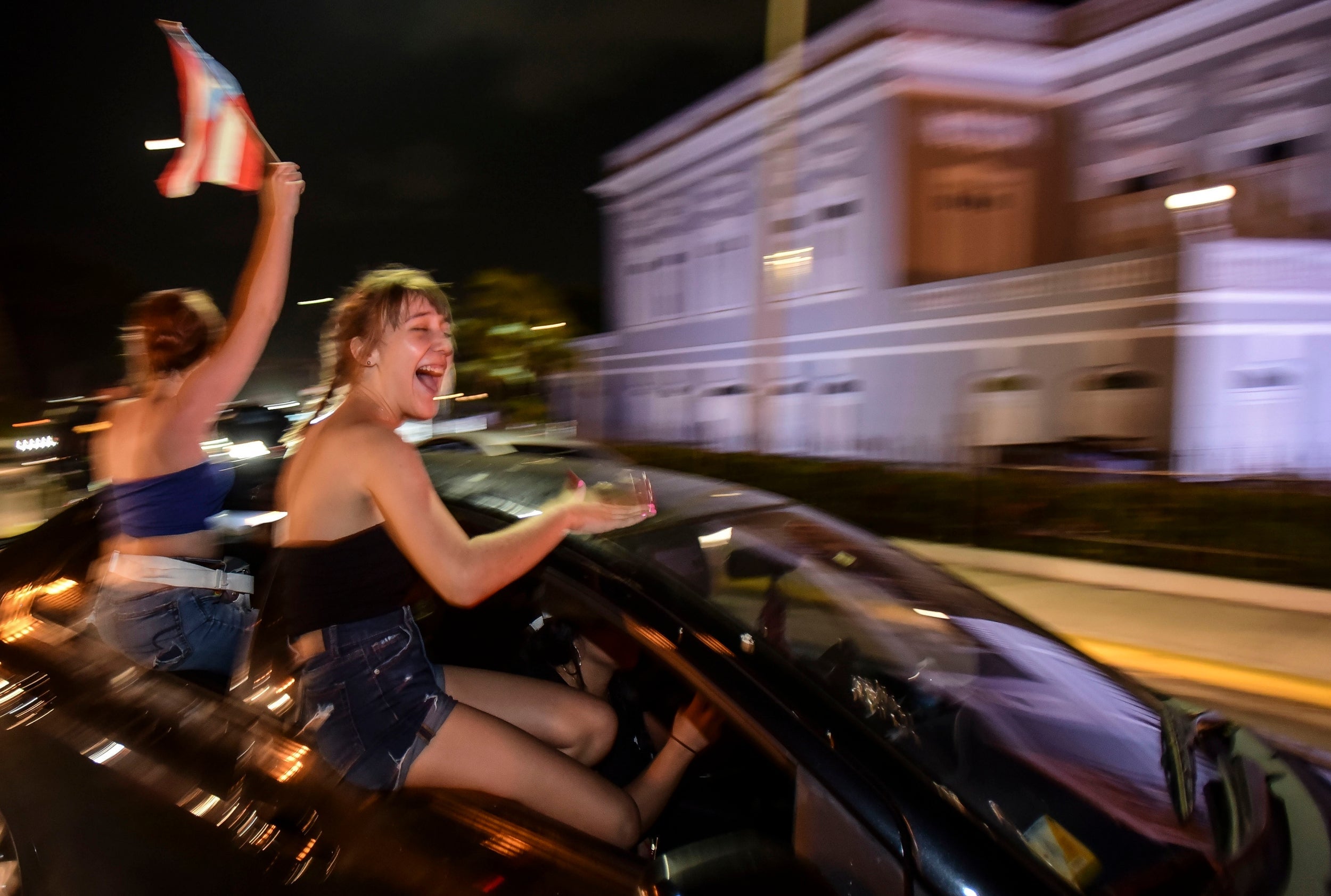 Celebrations continued long into the night after Mr Rossello’s resignation