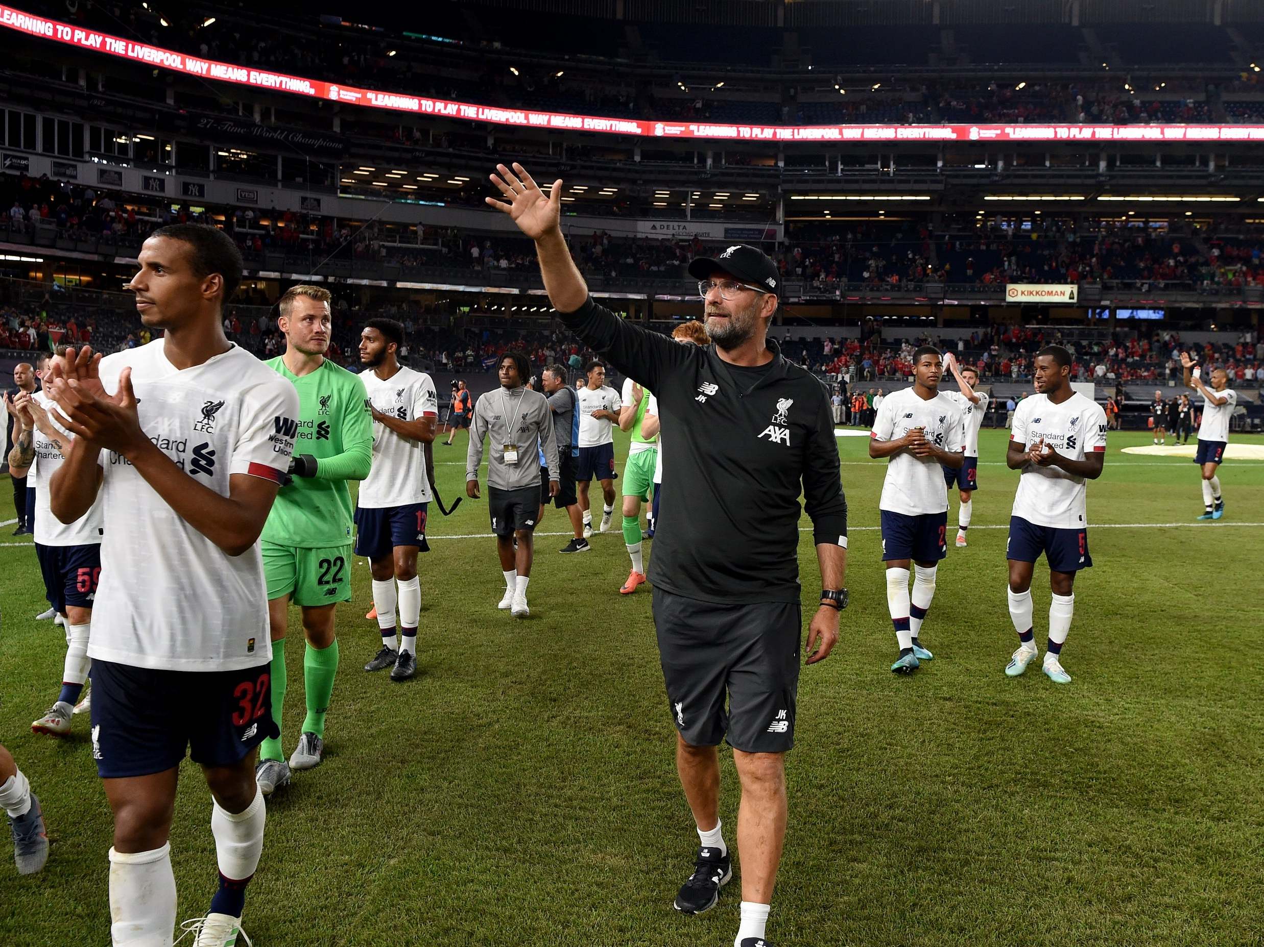 Jurgen Klopp and Liverpool at the Yankees Stadium