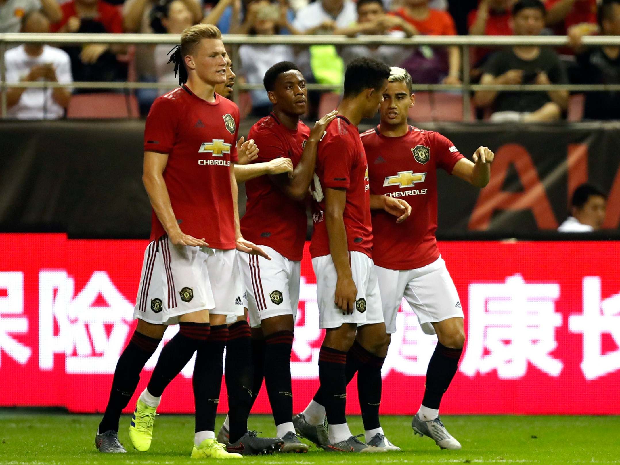 United celebrate the opener