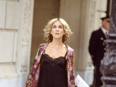 Carrie Bradshaw in a slip dress