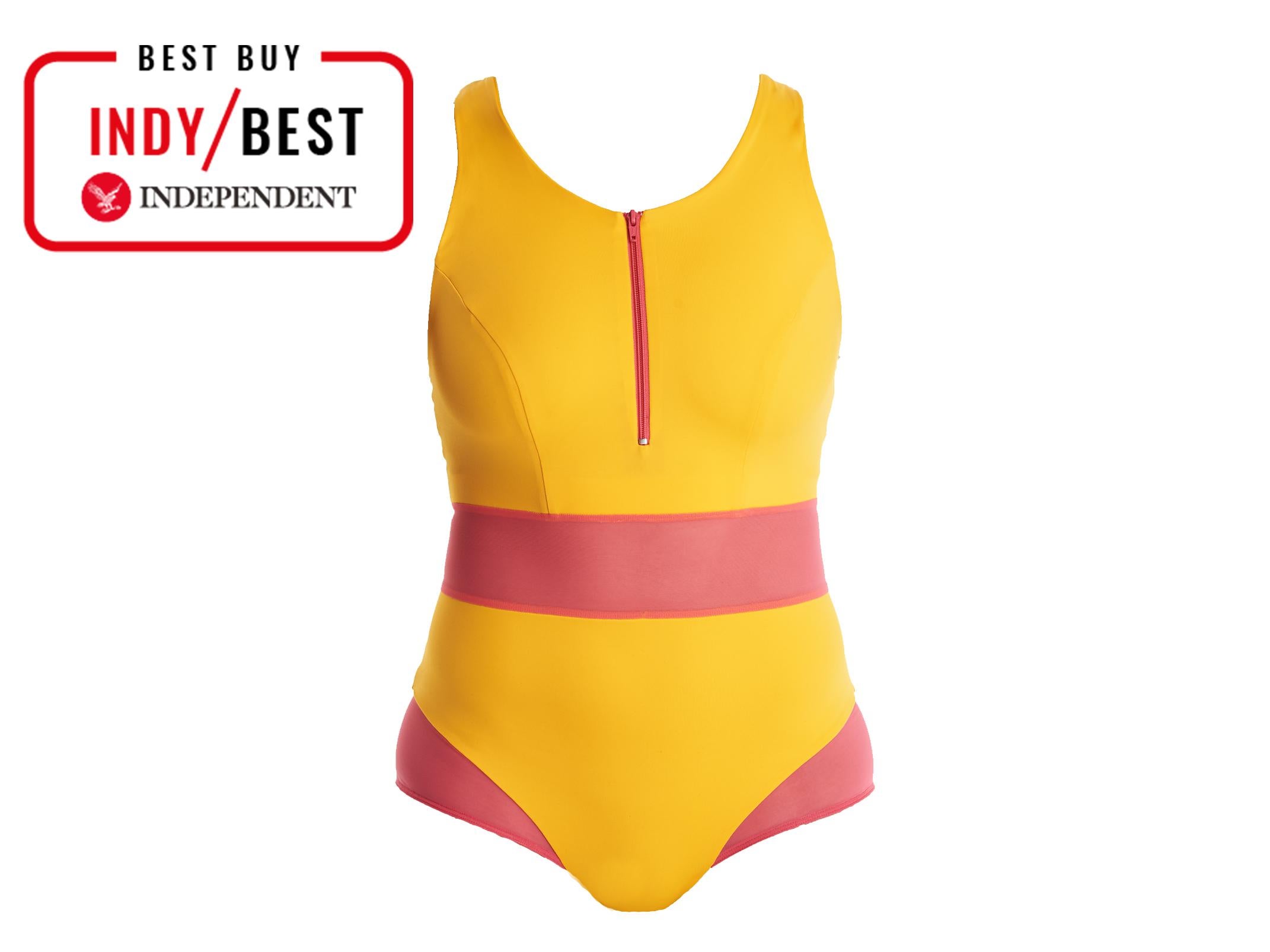 This colourful swimsuit does more than just look good, it's also supportive, secure and eco-friendly (The Independent)