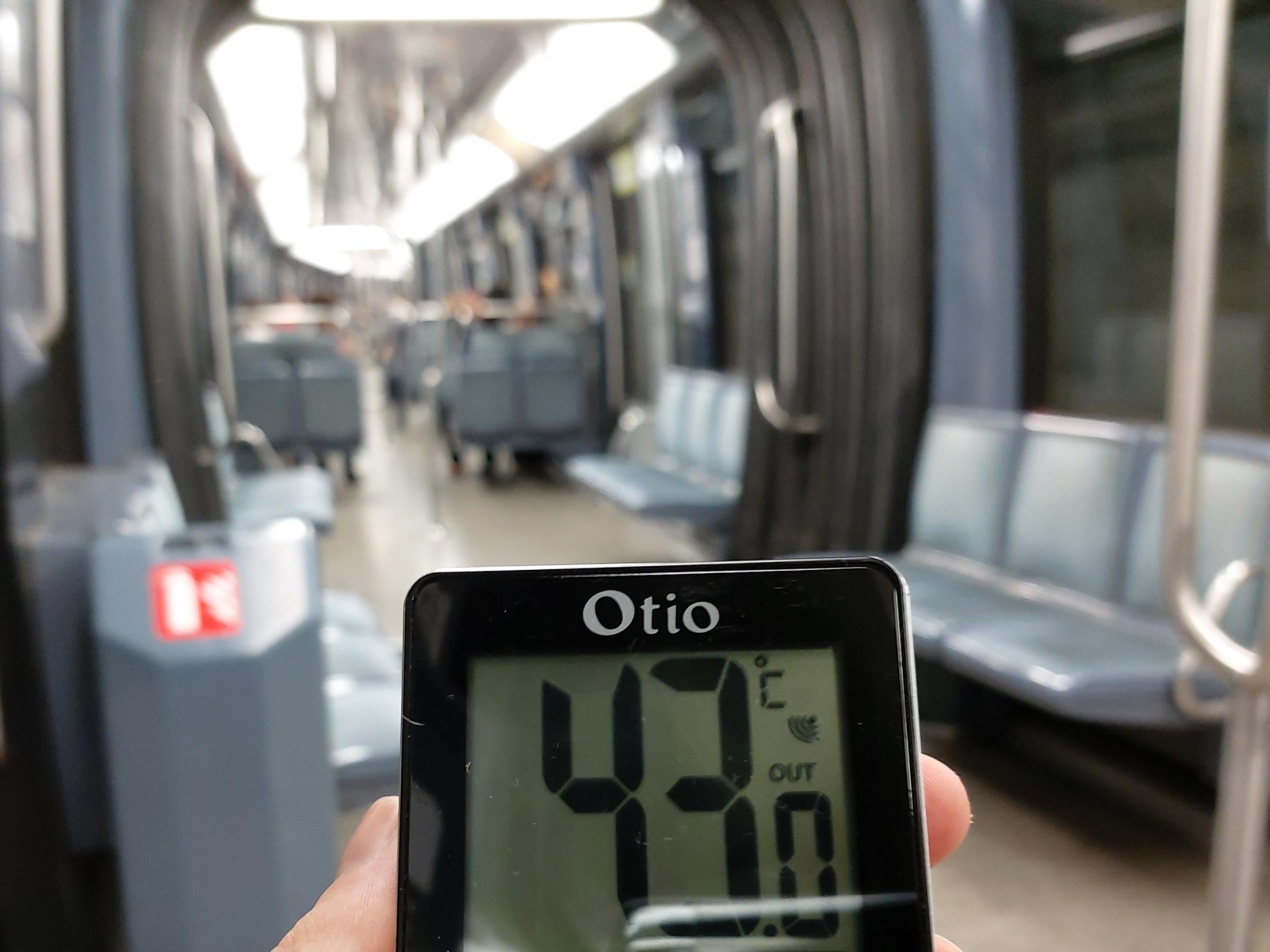 The temperature in the Paris metro reached up to 43C during the heatwave