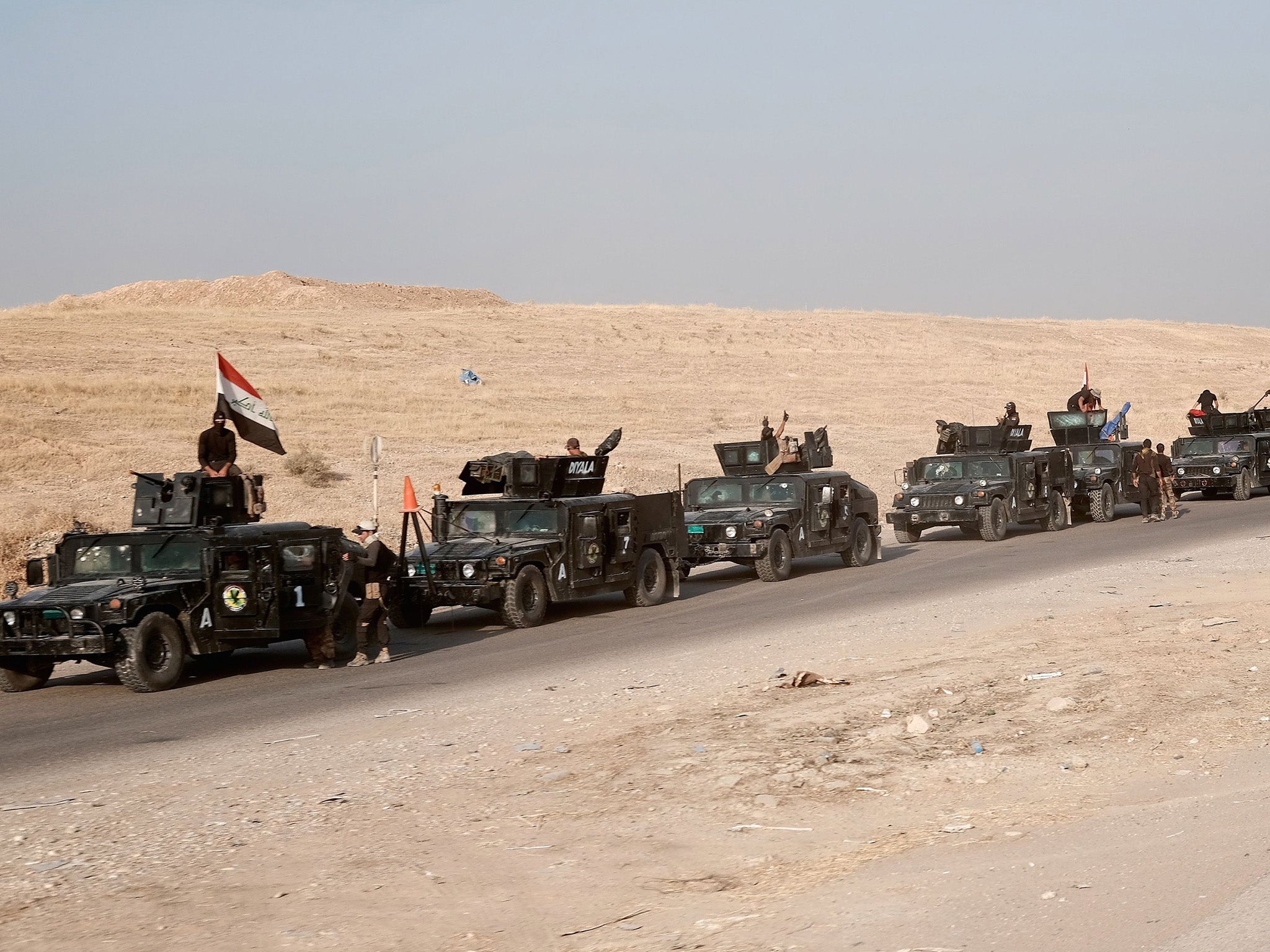 A CTS convoy in Mosul. Soldiers endured street-to-street fighting to recapture the city