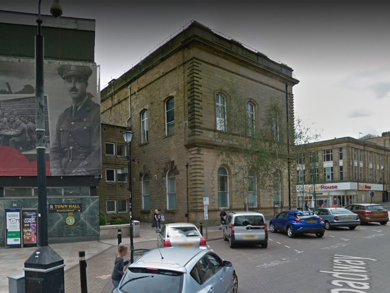 A view of the outside of the Accrington Police Station in Lancashire