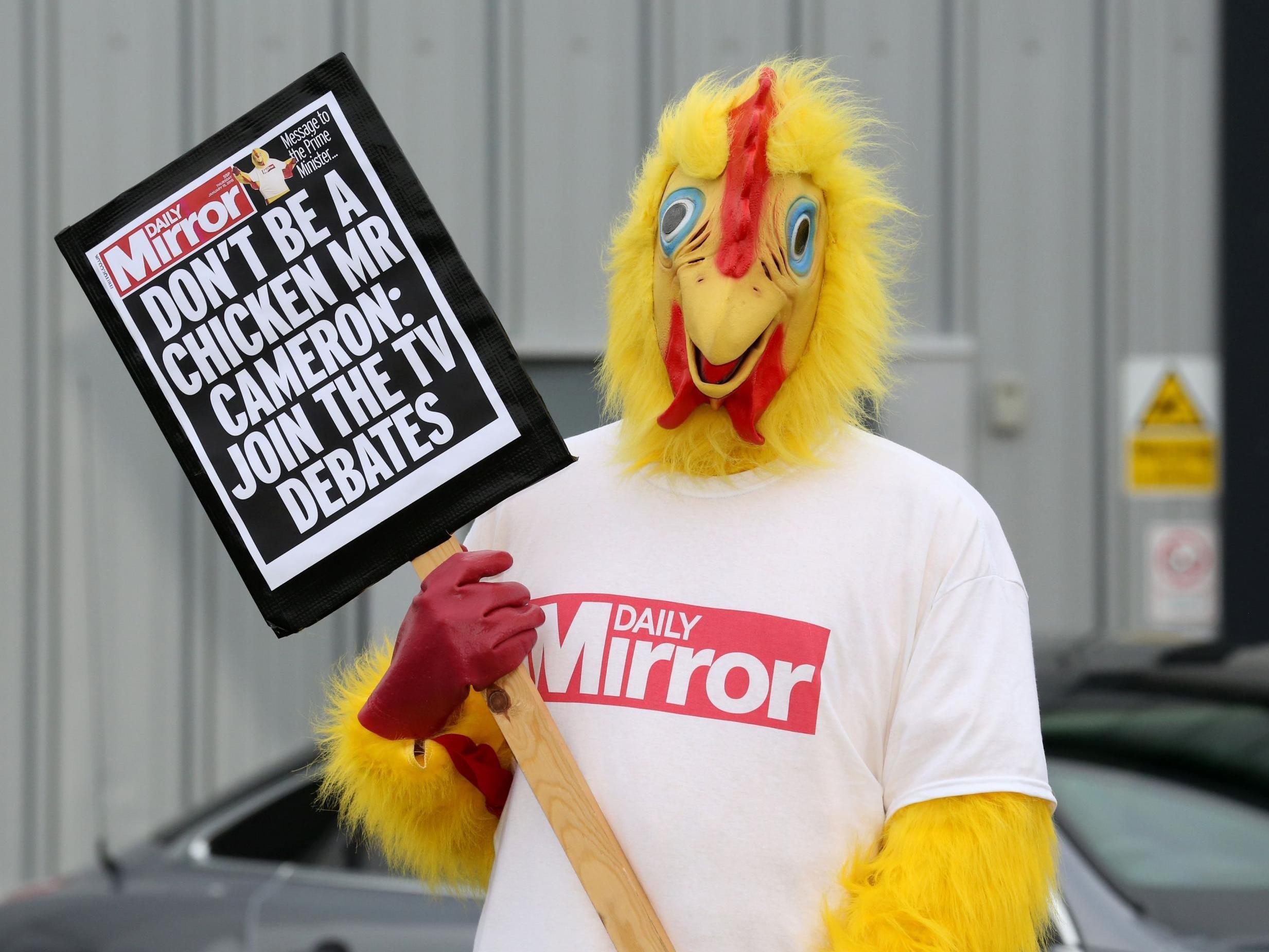 Lee Cain dressed up as a chicken for 2010 general election campaign