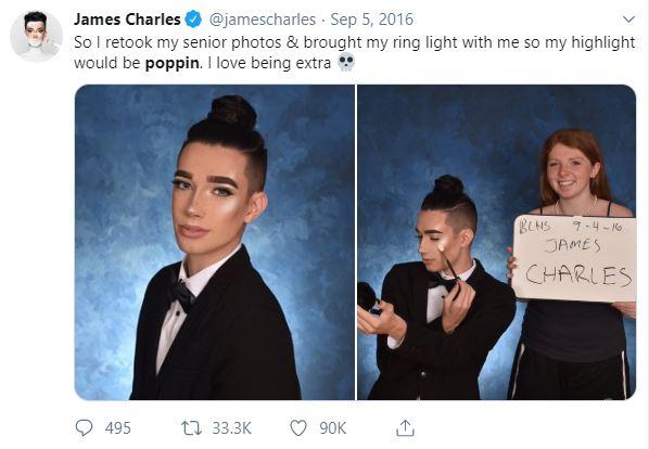 The tweet that started it all: a month later Charles had gained hundreds of thousands of followers and signed a deal to become the face of the make-up brand CoverGirl