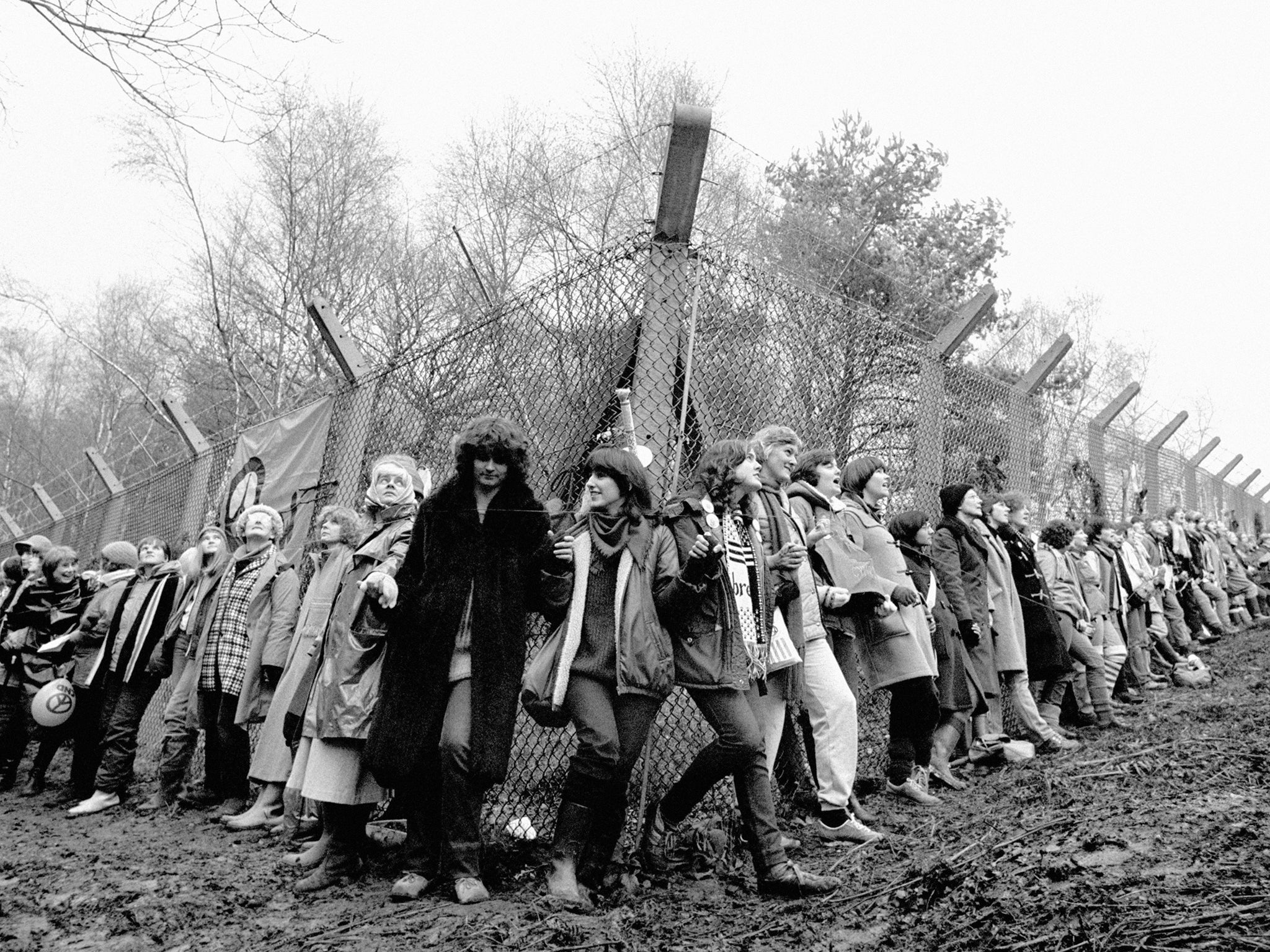 Greenham Common air base, the site of continuous women’s peace protests from 1981 until 1991 when the final American Cruise missiles were removed