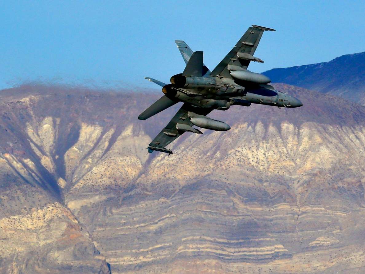 US and foreign militaries train pilots and test jets in the gorge, officially called Rainbow Canyon, near the park’s western entrance