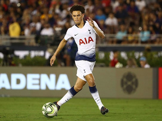 Luke Amos starts for Tottenham against Barcelona in pre-season last summer