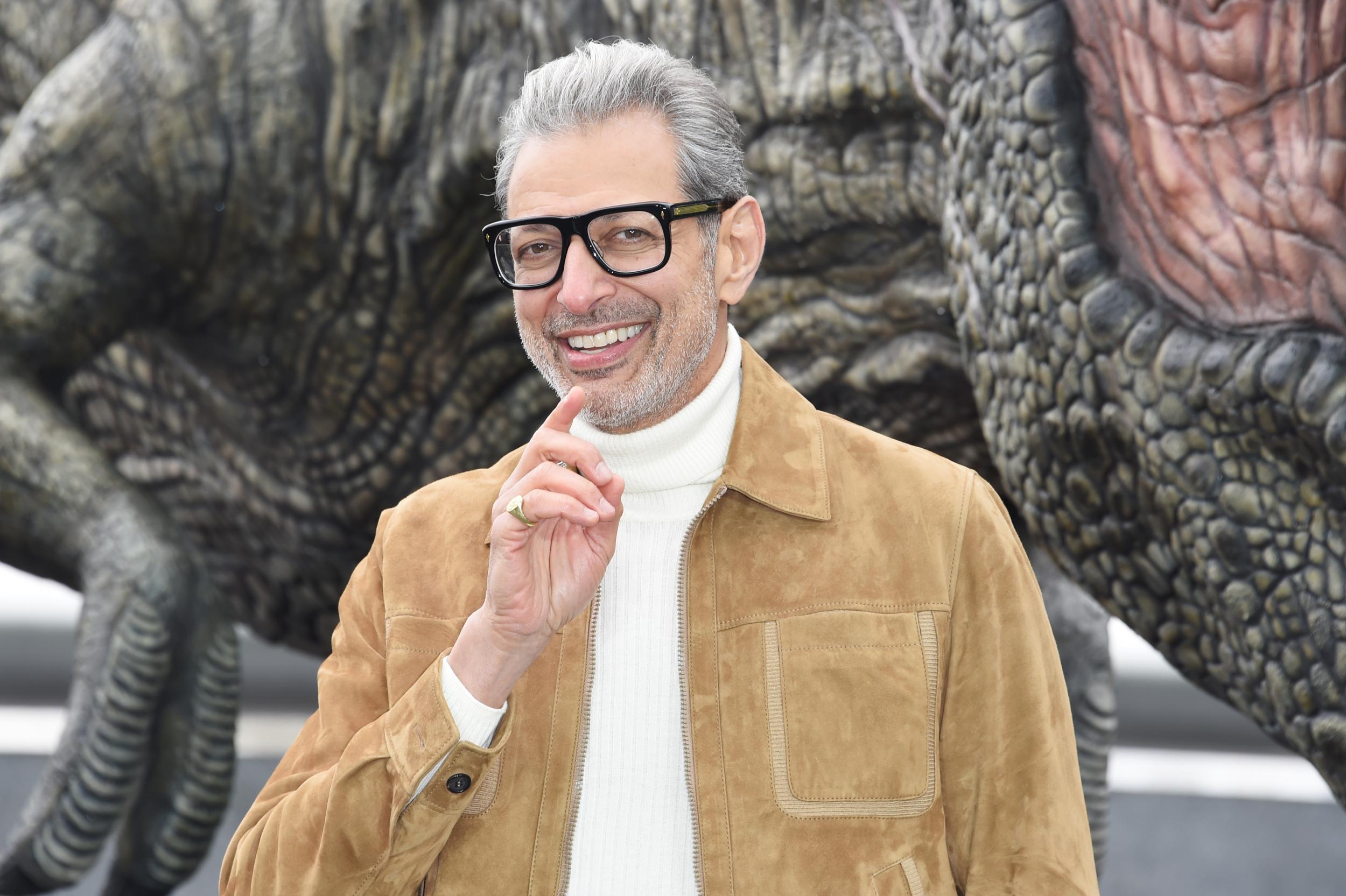 Jeff Goldblum poses during the 'Jurassic World: Fallen Kingdom' photocall at London Bridge on May 24, 2018 in London, England.