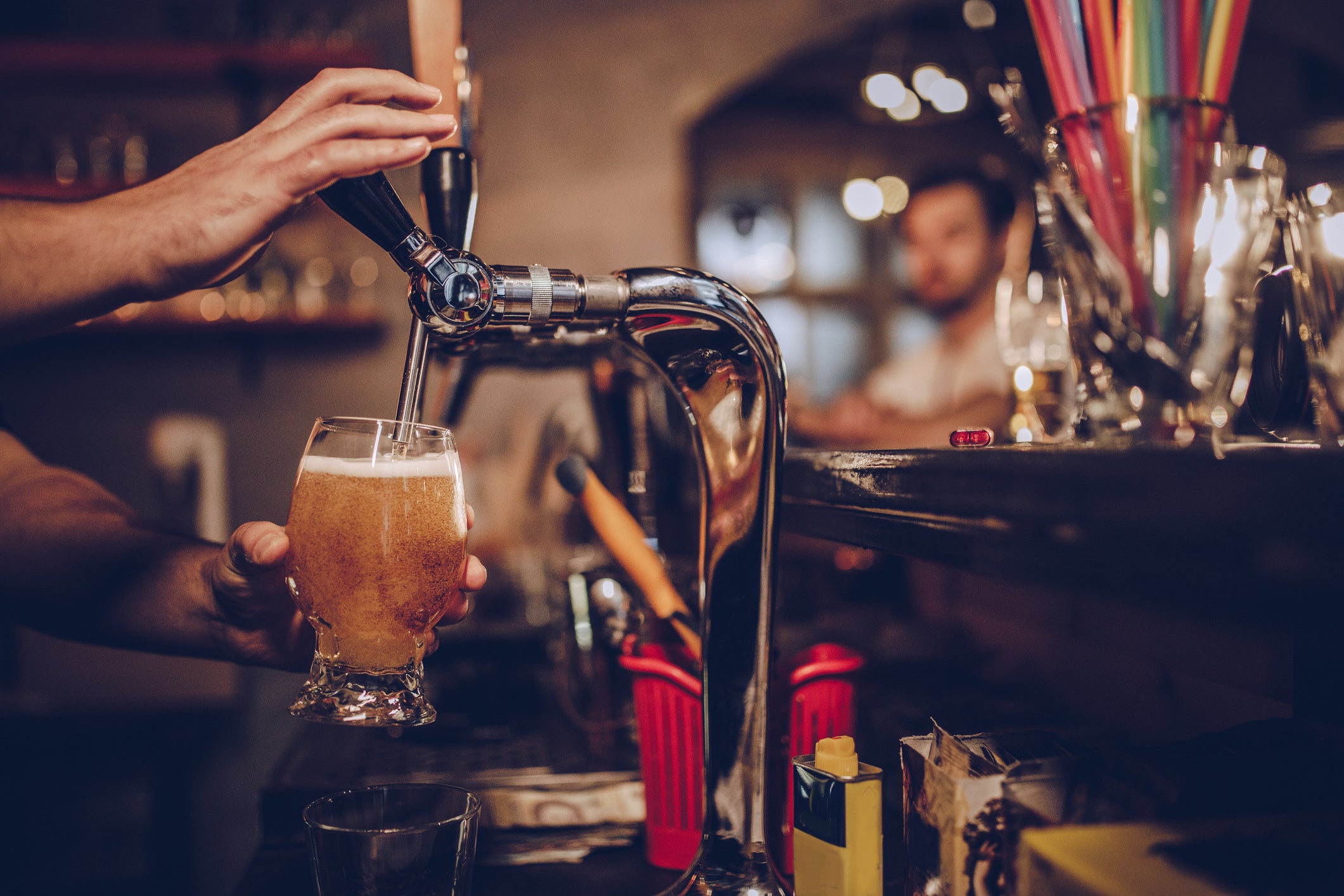 Pouring beer