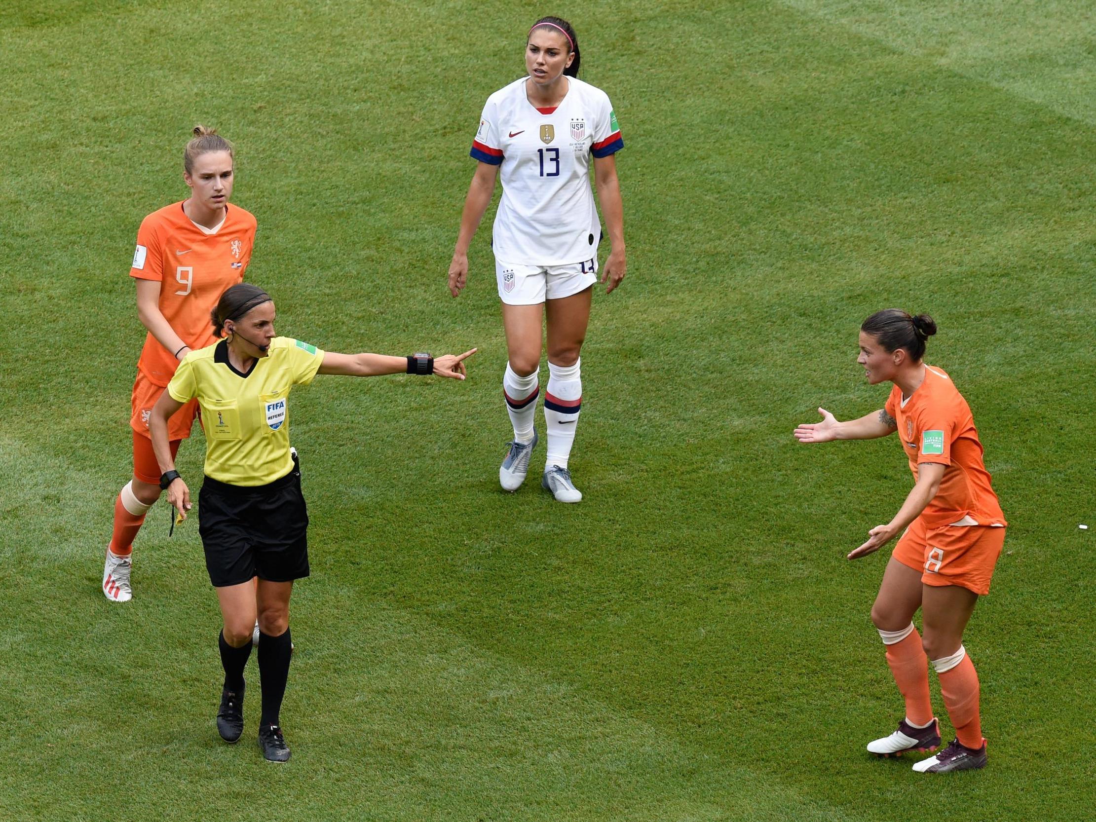 Frappart in action during the World Cup final