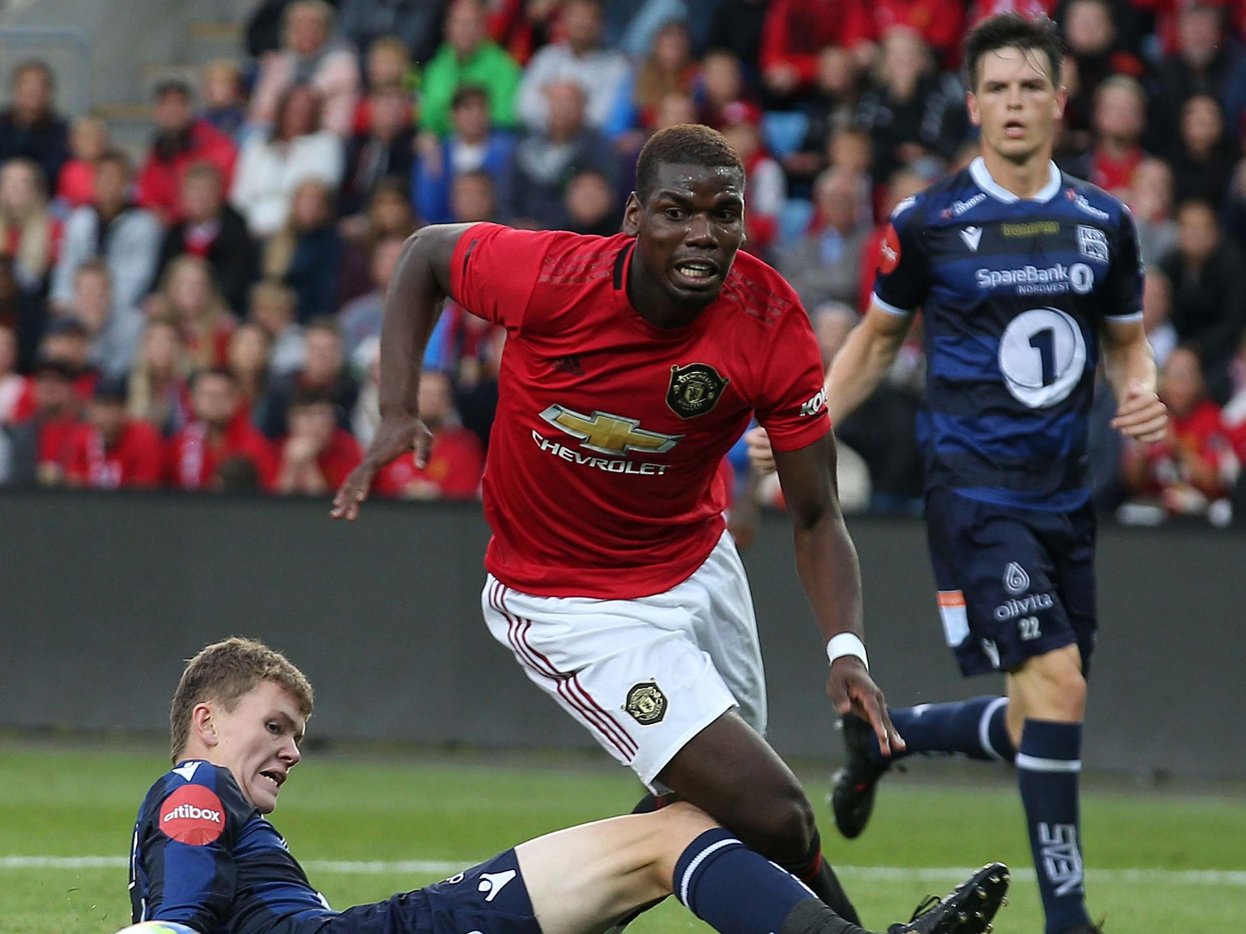 Paul Pogba in action for United vs Kristiansund