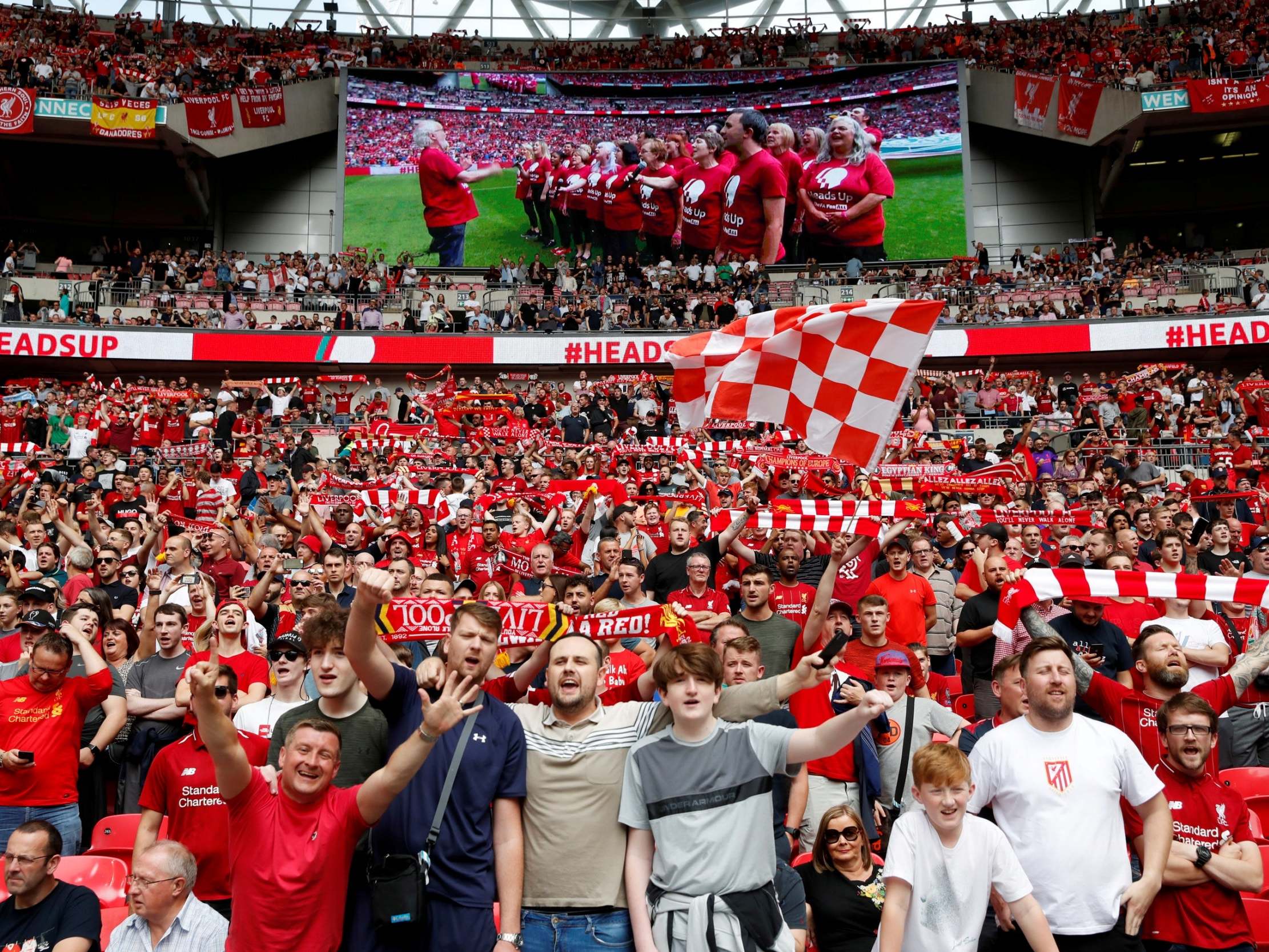 Liverpool fans booed the national anthem at Wembley