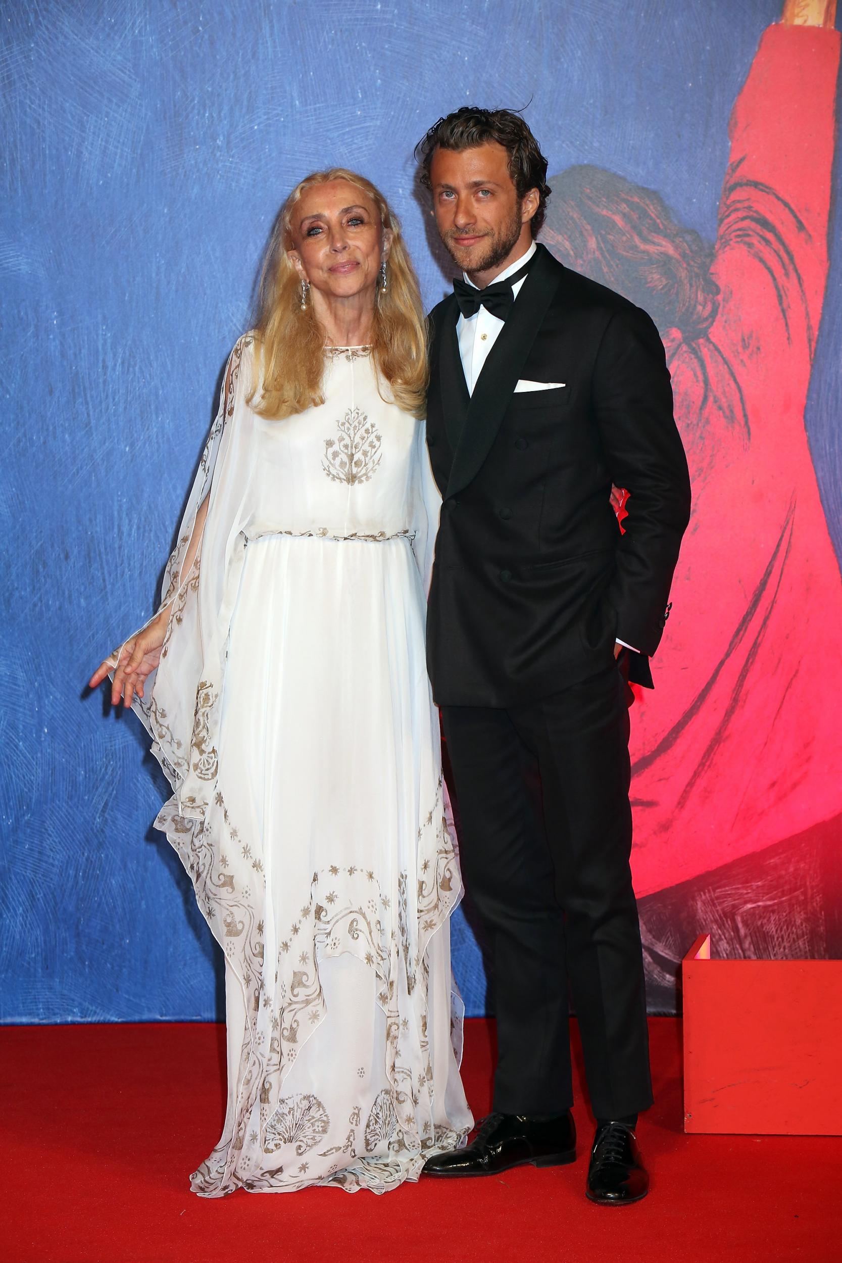 Franca Sozzani and Francesco Carrozzini attend the premiere of ‘Franca: Chaos And Creation’ during the 73rd Venice Film Festival at Sala Giardino on September 2, 2016 in Venice, Italy.