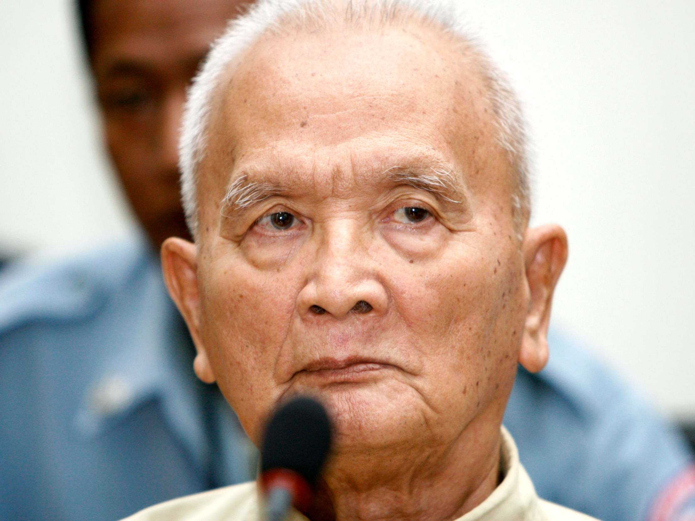 Chea stands trial at a war crimes tribunal in Phnom Penh in 2008