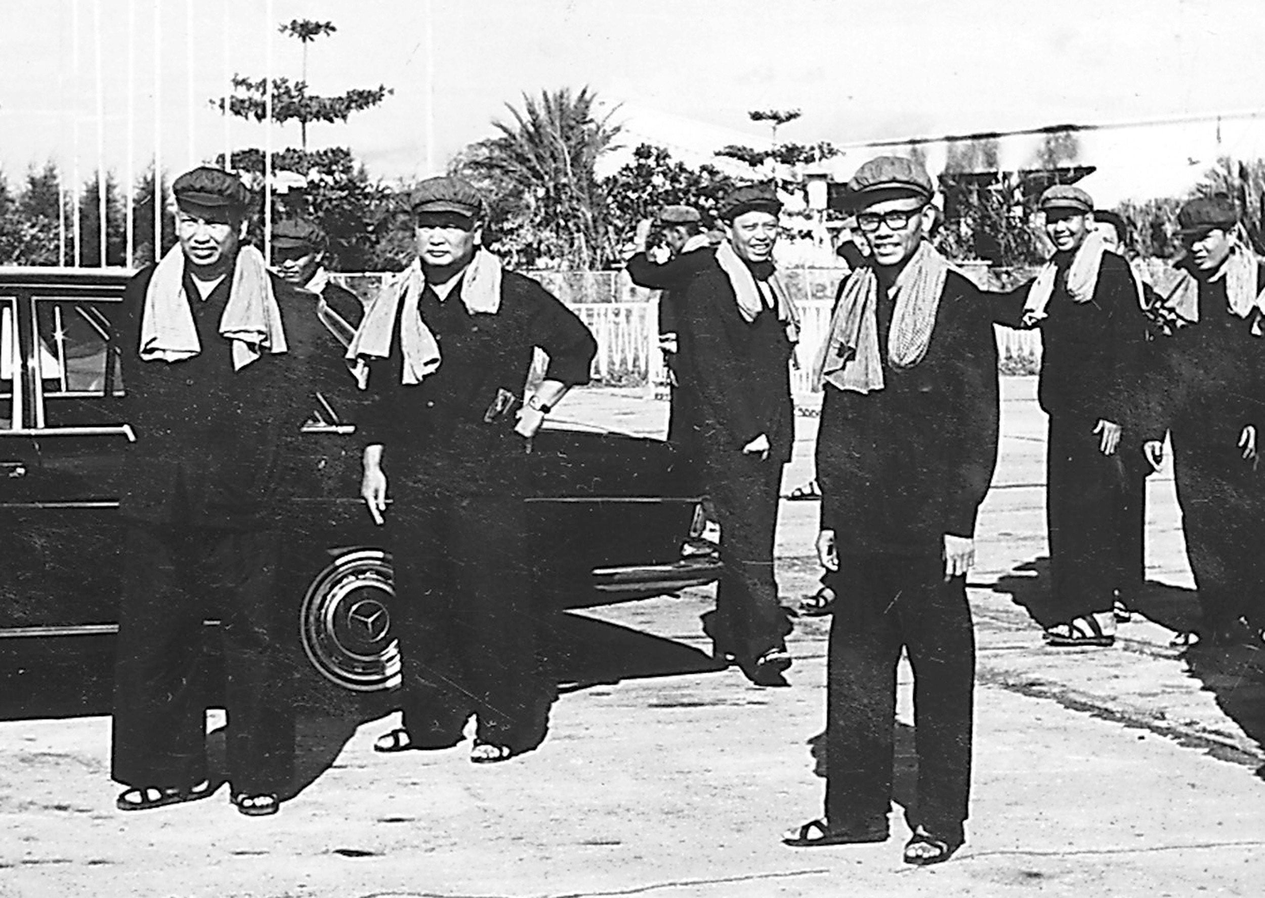 Khmer Rouge leaders in 1975 (left to right): Pol Pot, Noun Chea, Leng Sary and Son Sen