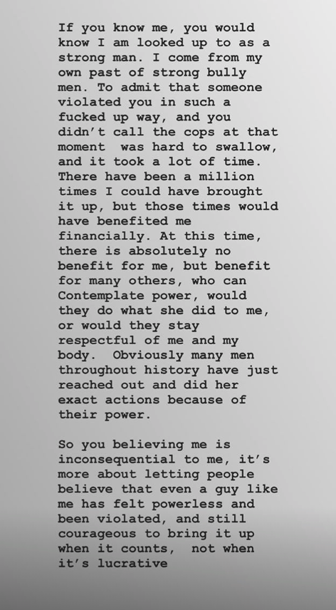 Kloss says he it was hard to admit he was 'violated in such a way' (Instagram)