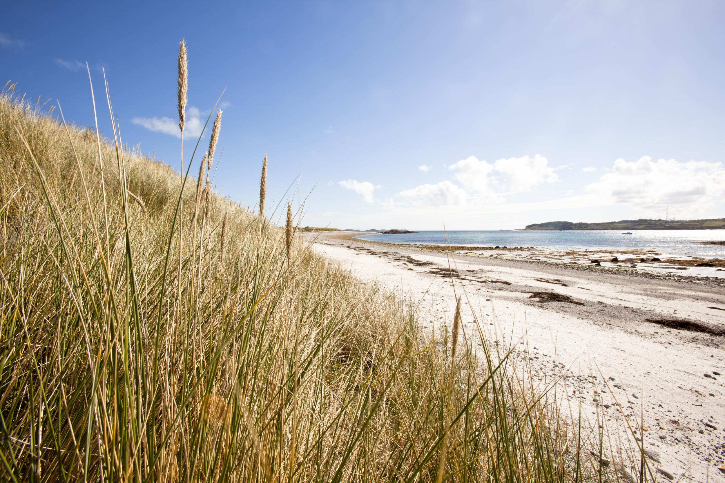 The white sands of Pentle Bay on the Isles of Scilly