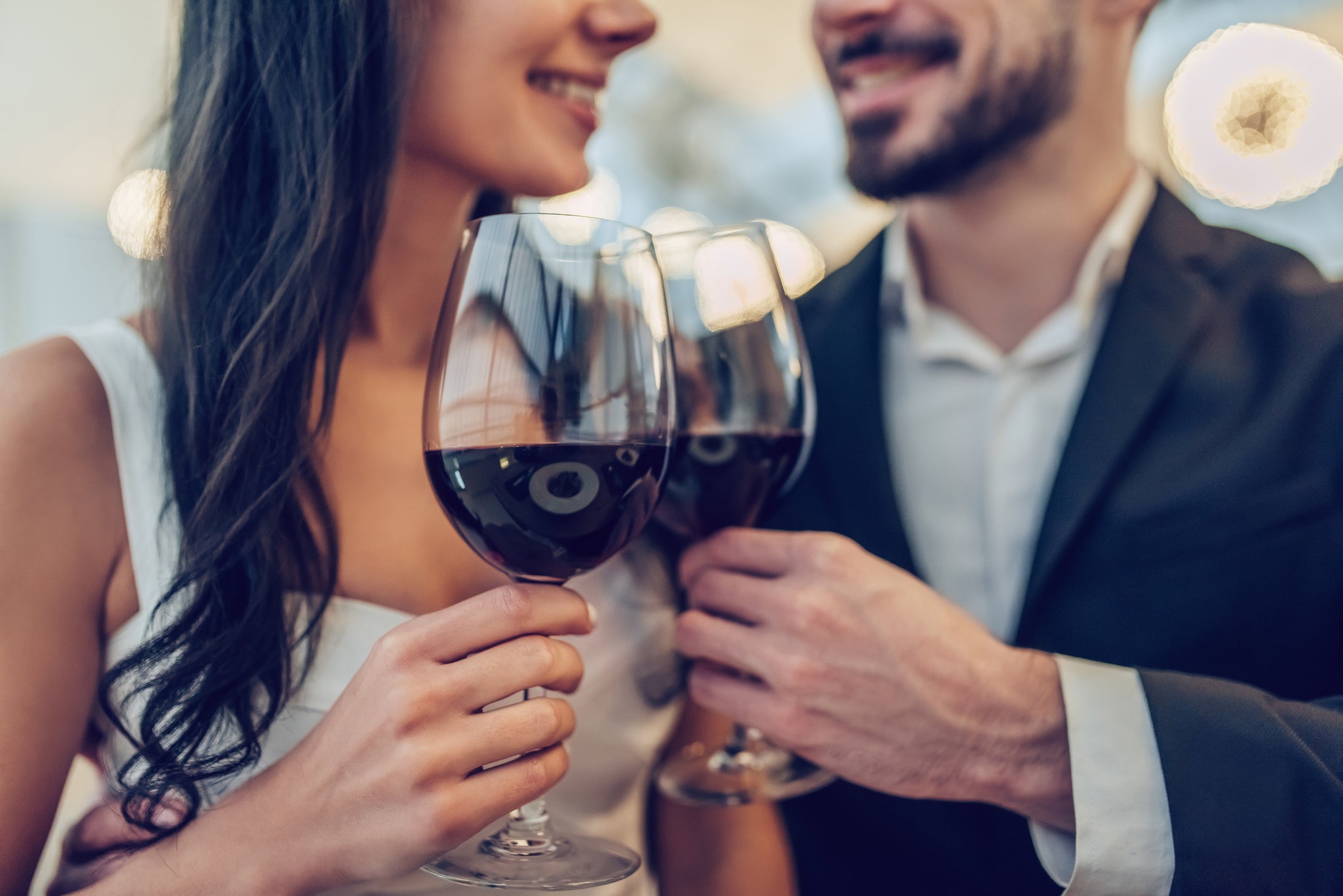 Romantic couple in restaurant