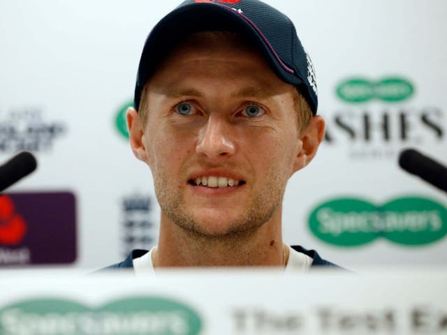 England's Joe Root speaks during a press conference