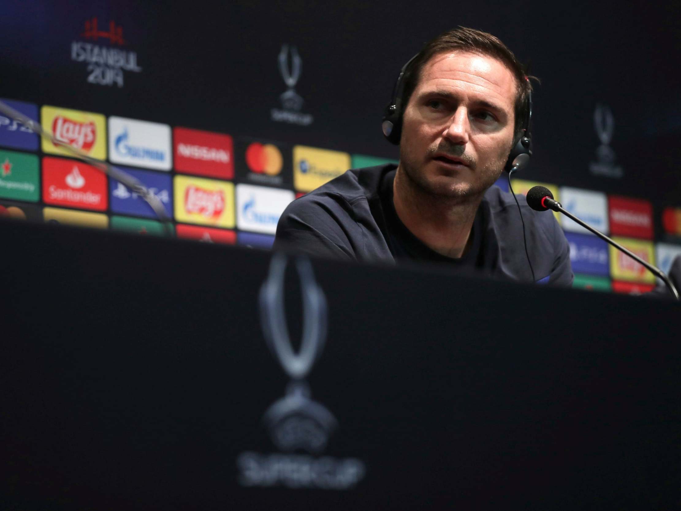 Frank Lampard's Chelsea face Liverpool in the Uefa Super Cup