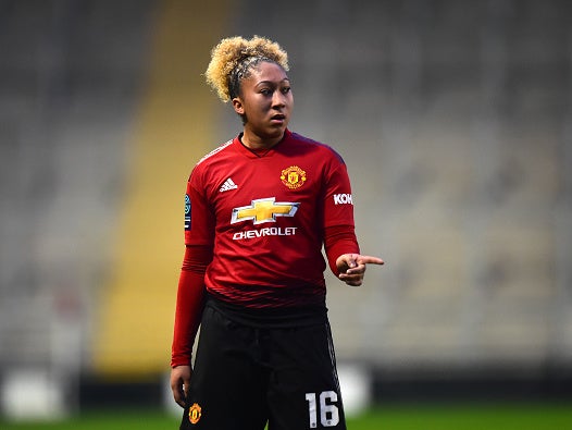 Lauren James in action for Manchester United Women