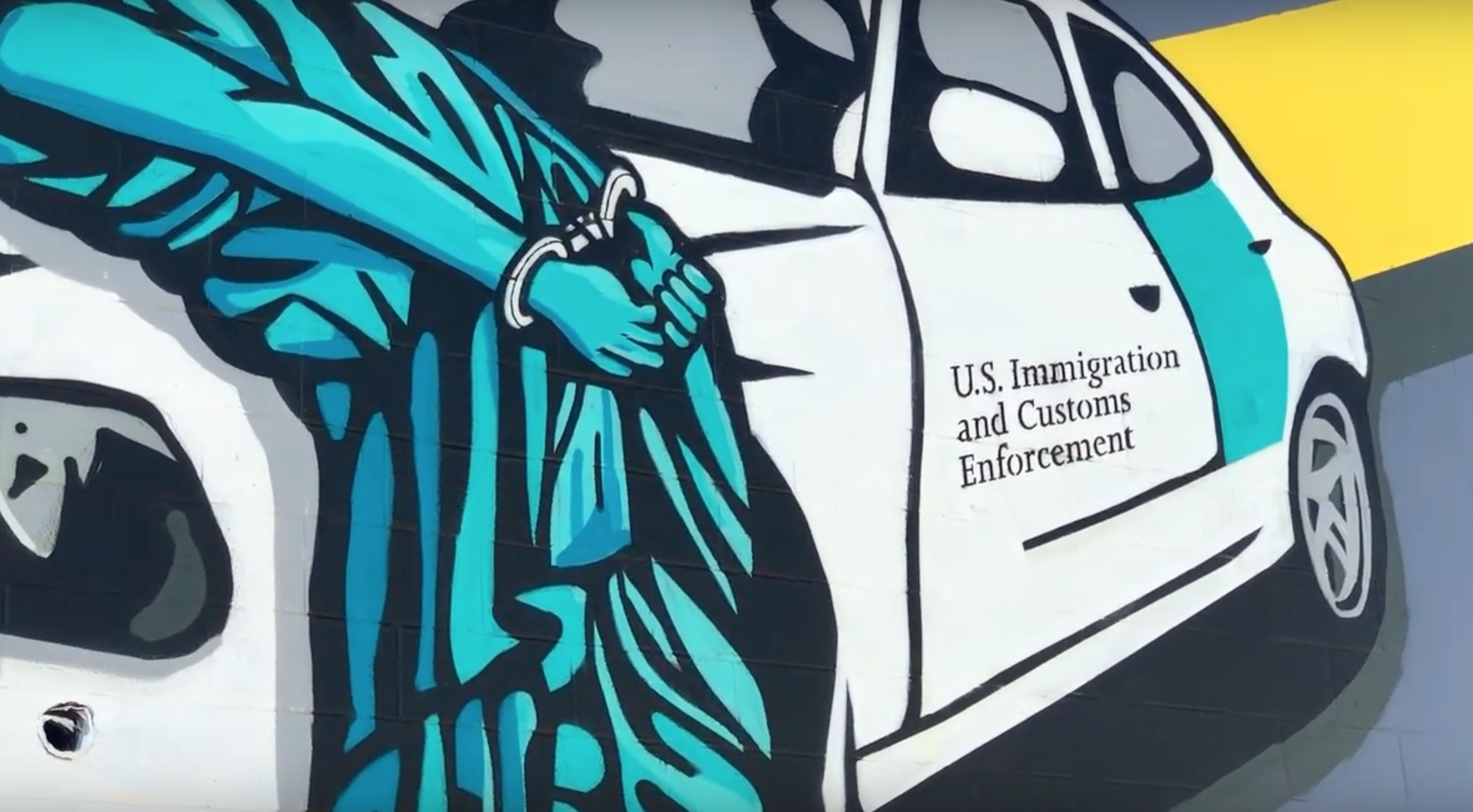 Artist Izaac Zevalking said he wanted people to think about the US being created by immigrants