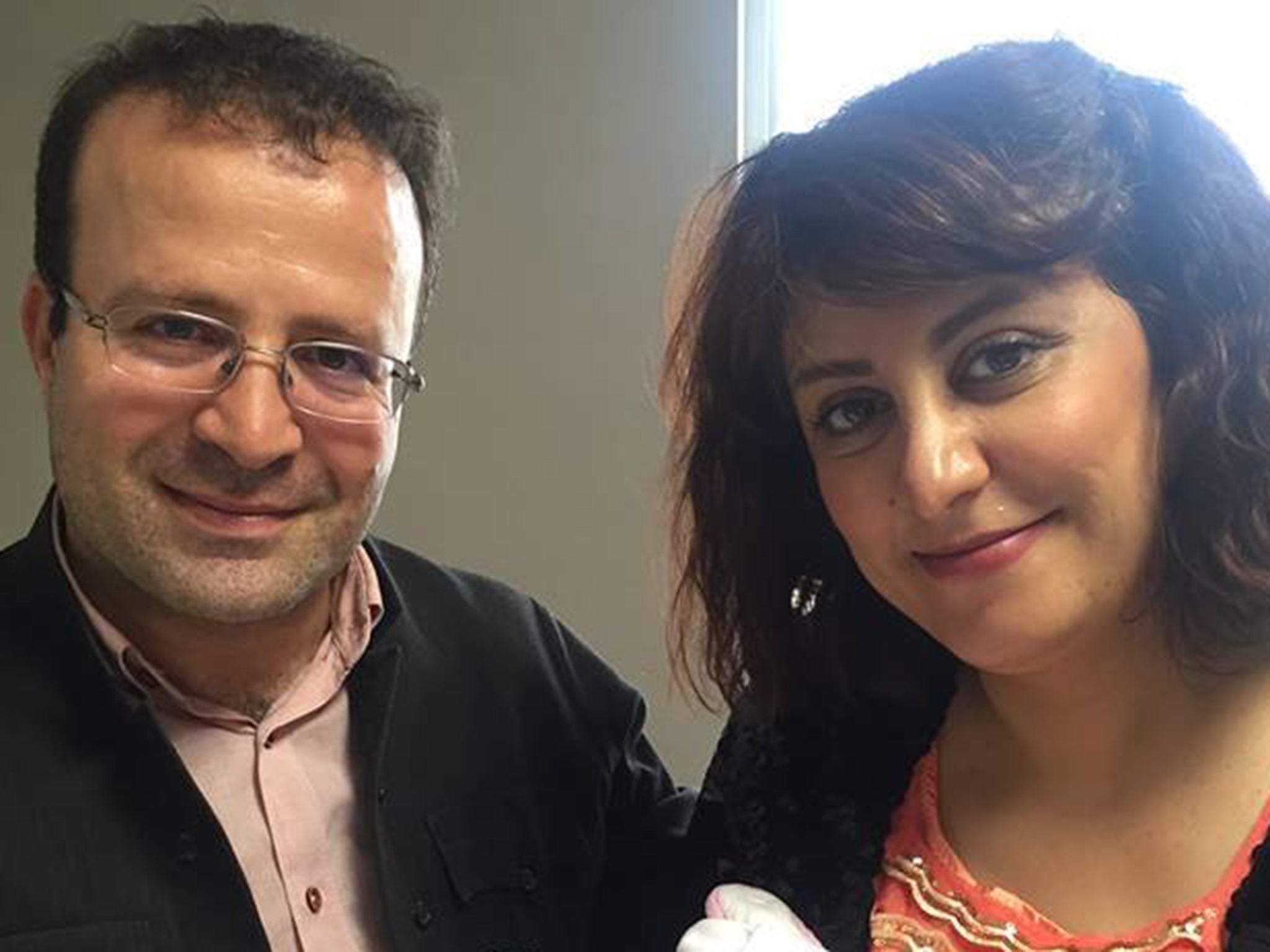 Kameel Ahmady, pictured with his wife, was arrested at the couple’s home in western Iran on Sunday