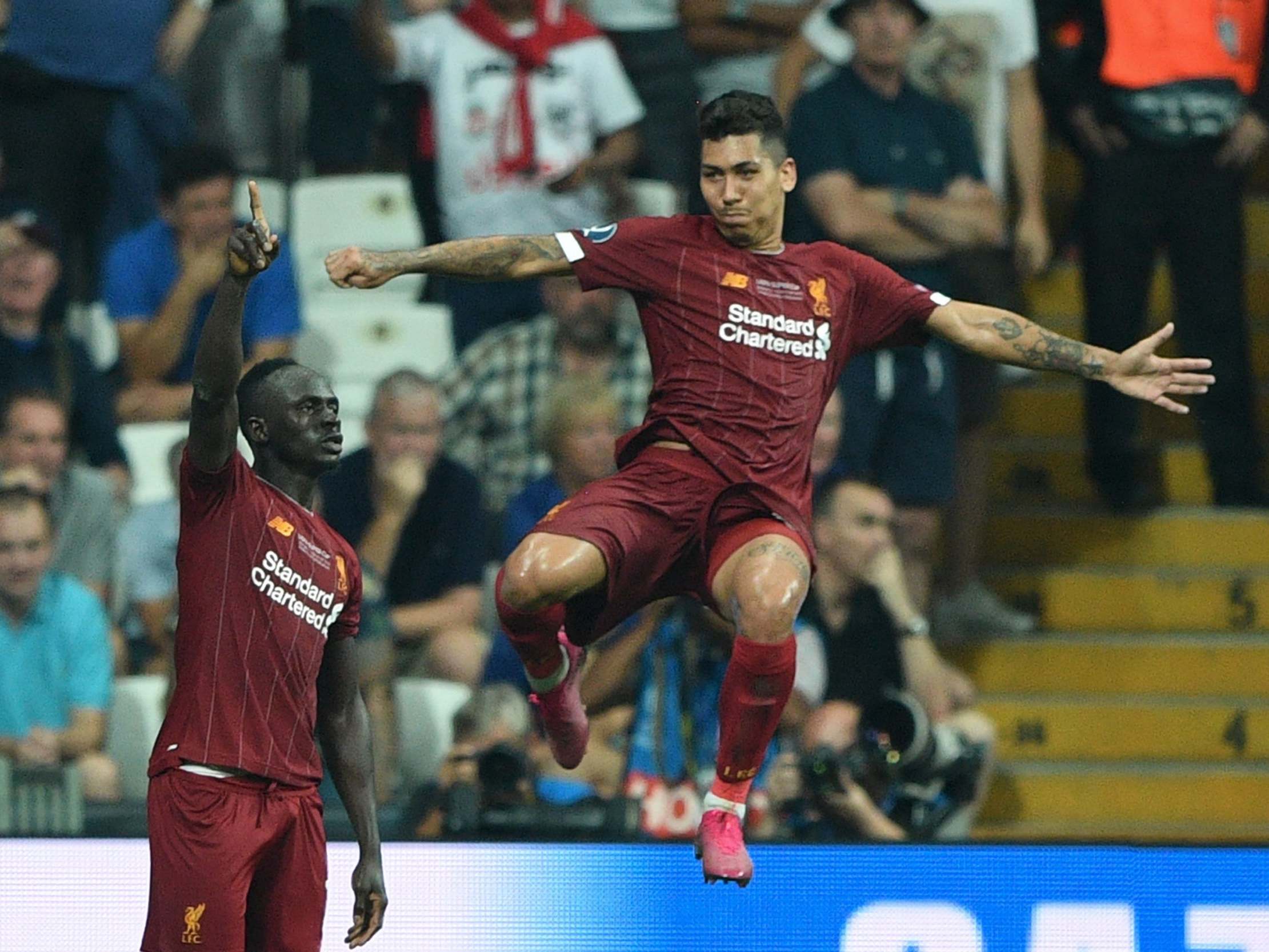 Firmino joins Mane to celebrate
